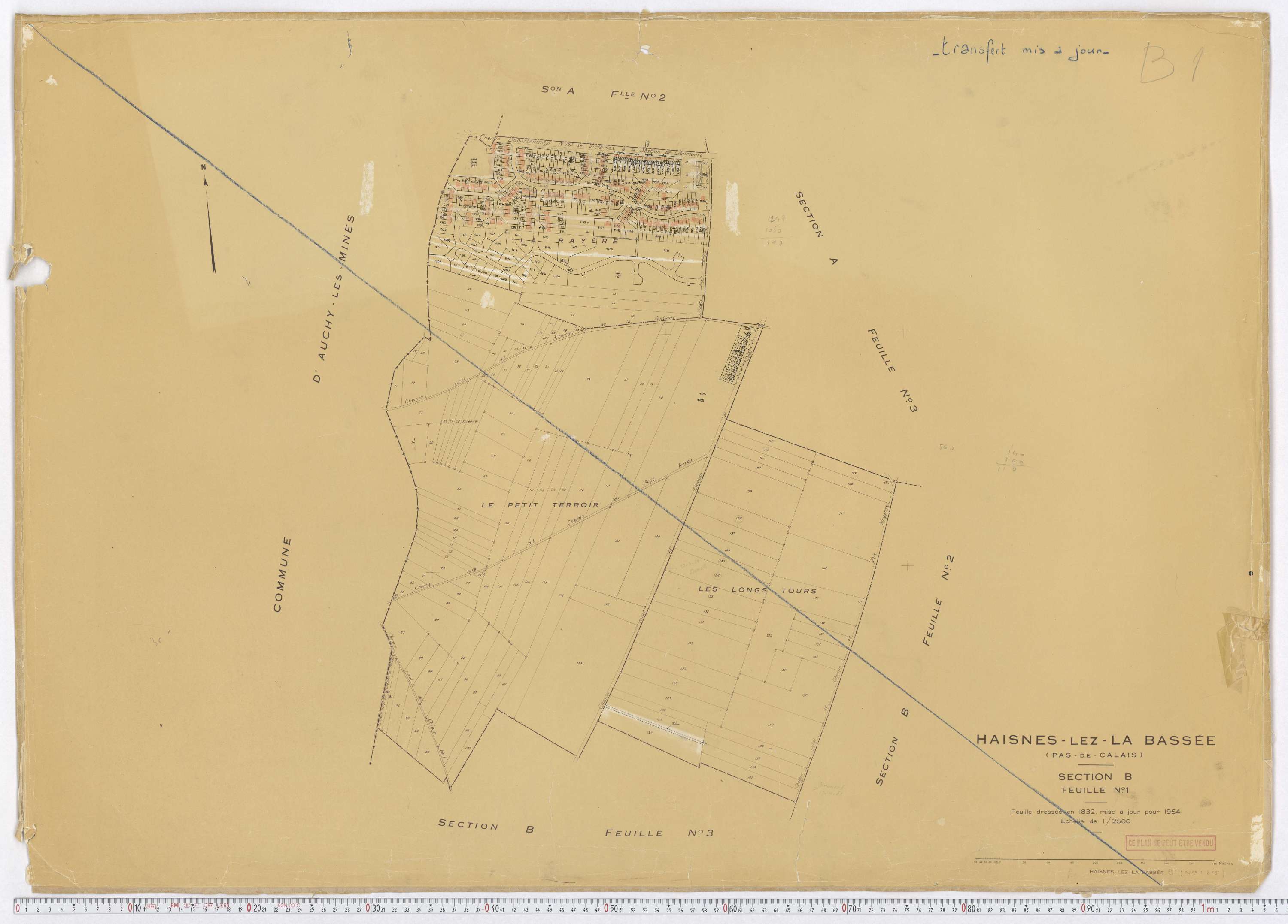 Haisnes - Section B, feuille 1.
