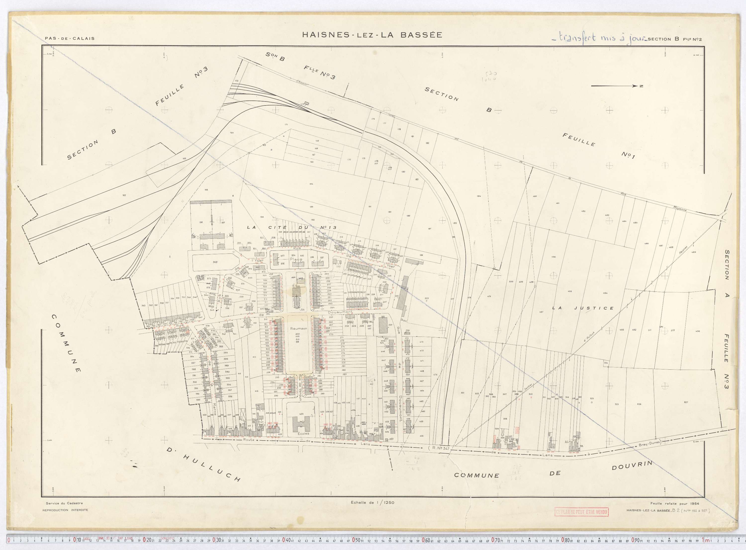 Haisnes - Section B, feuille 2.