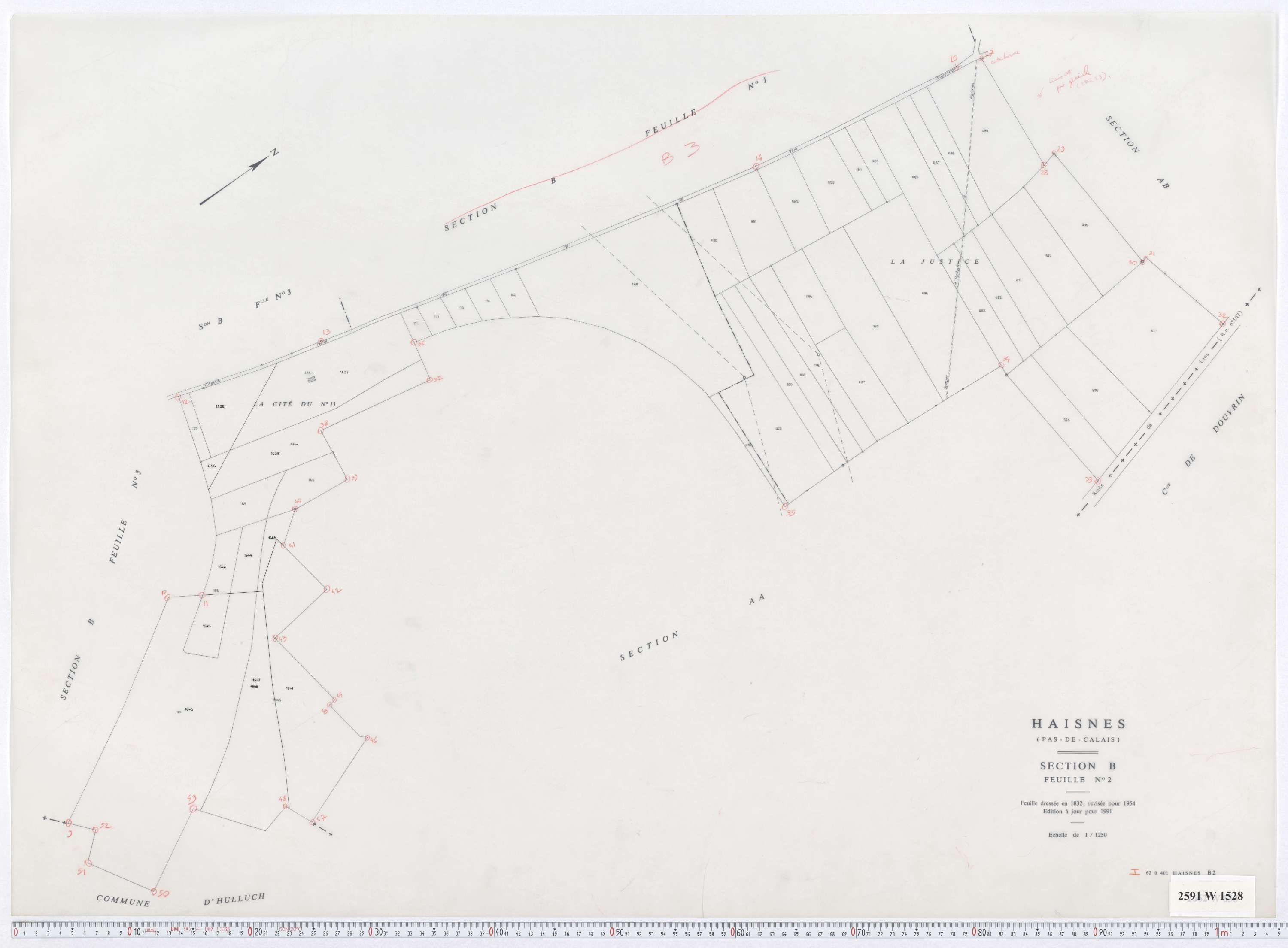 Haisnes - Section B, feuille 2.