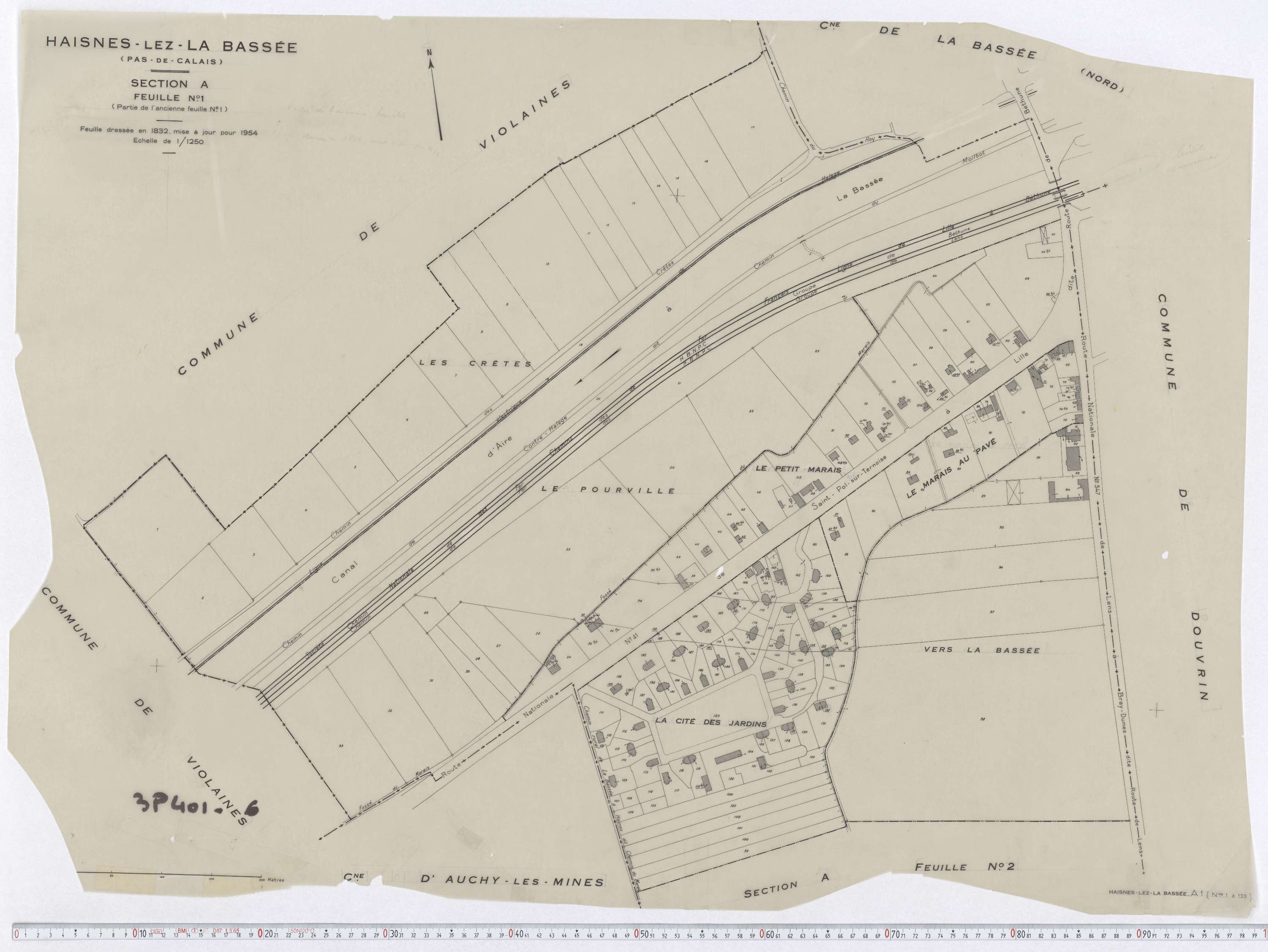 Haisnes - Section A, feuille 1.