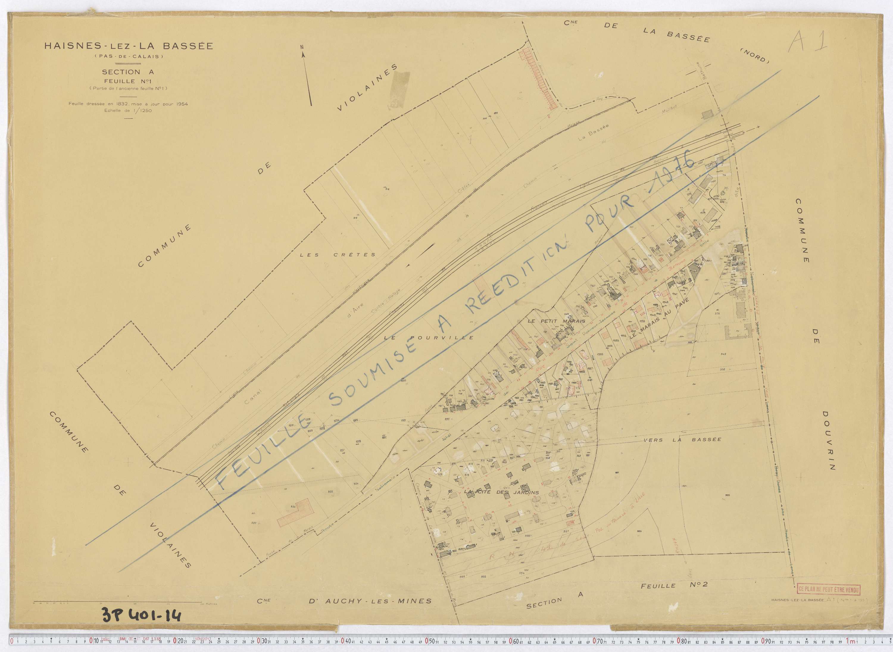 Haisnes - Section A, feuille 1.