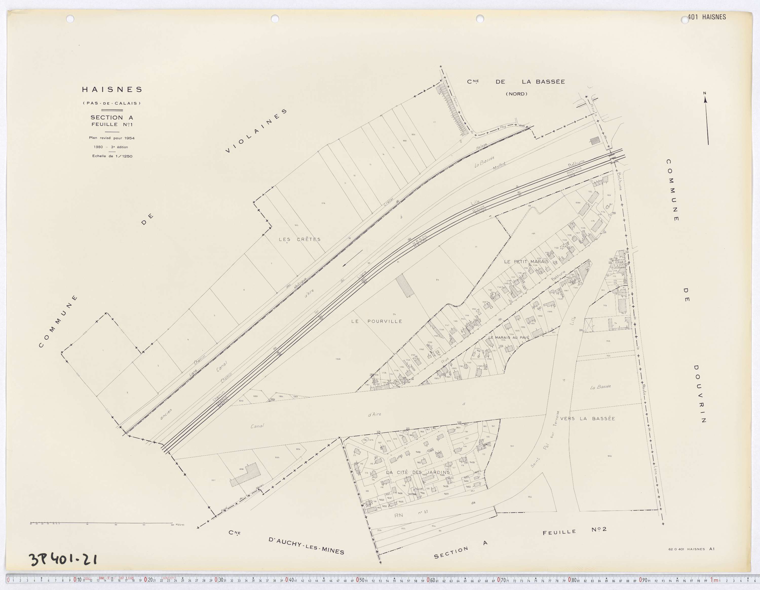 Haisnes - Section A, feuille 1.
