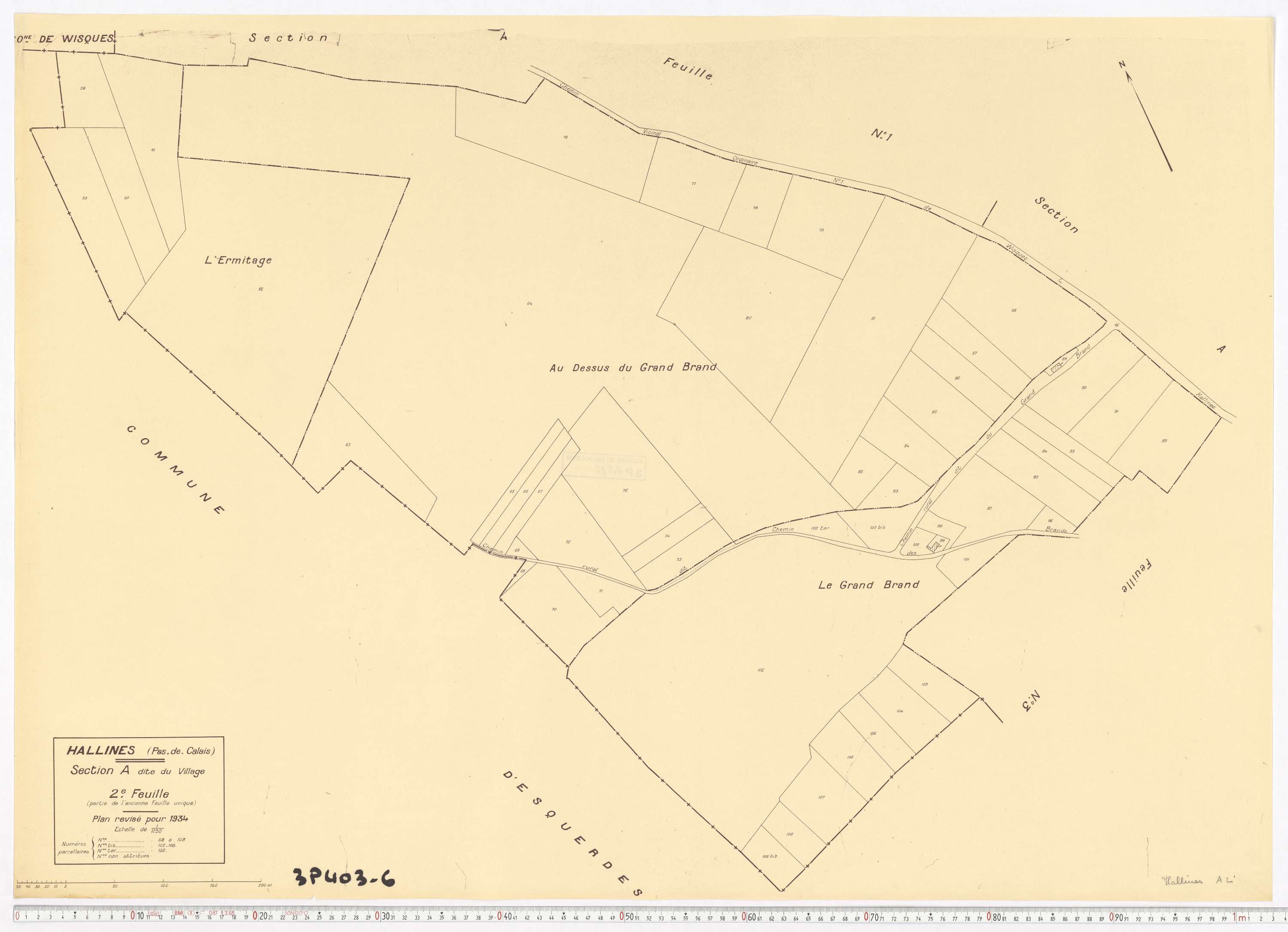 Hallines - Section A, feuille 2.