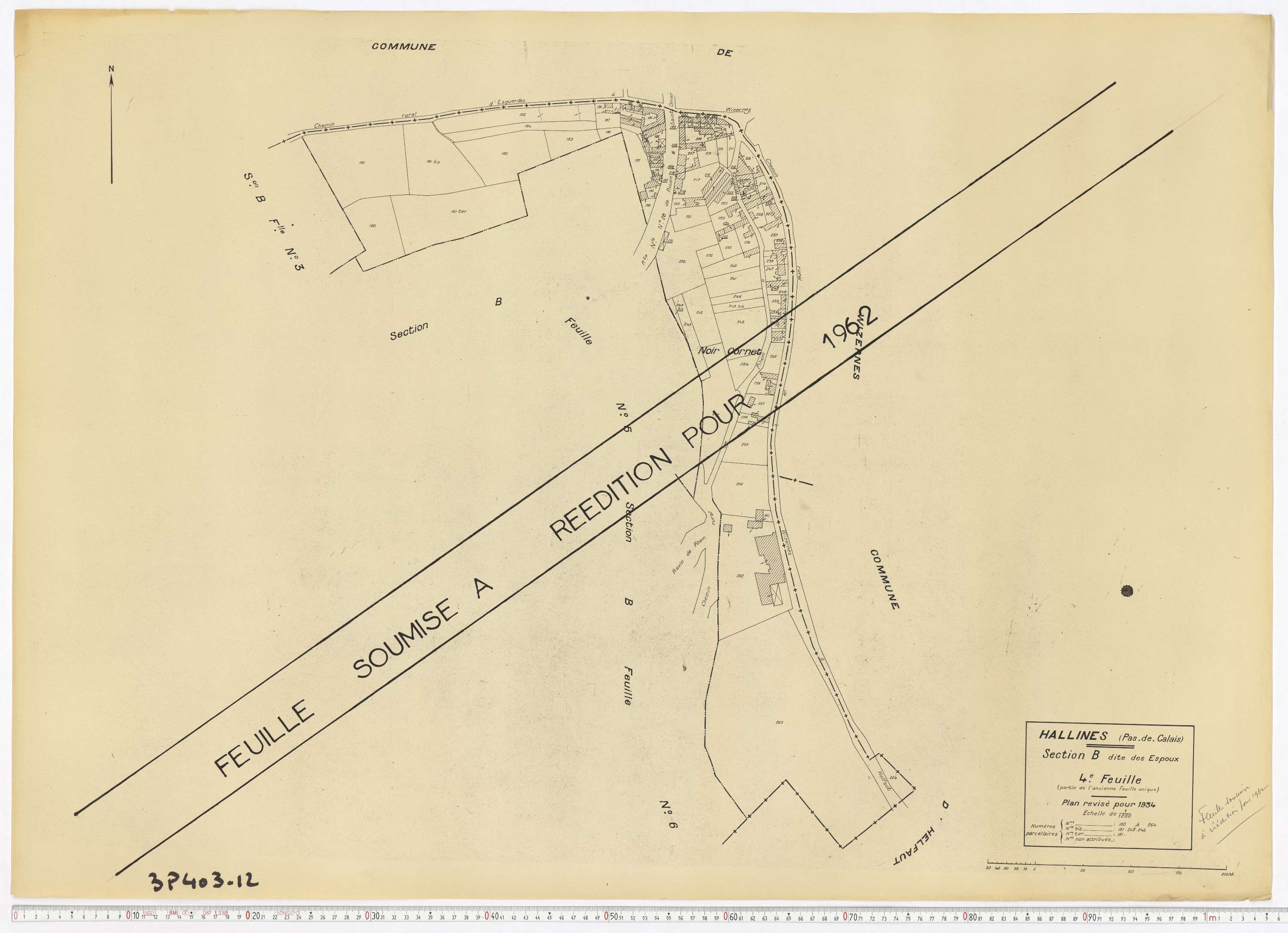 Hallines - Section B, feuille 4.
