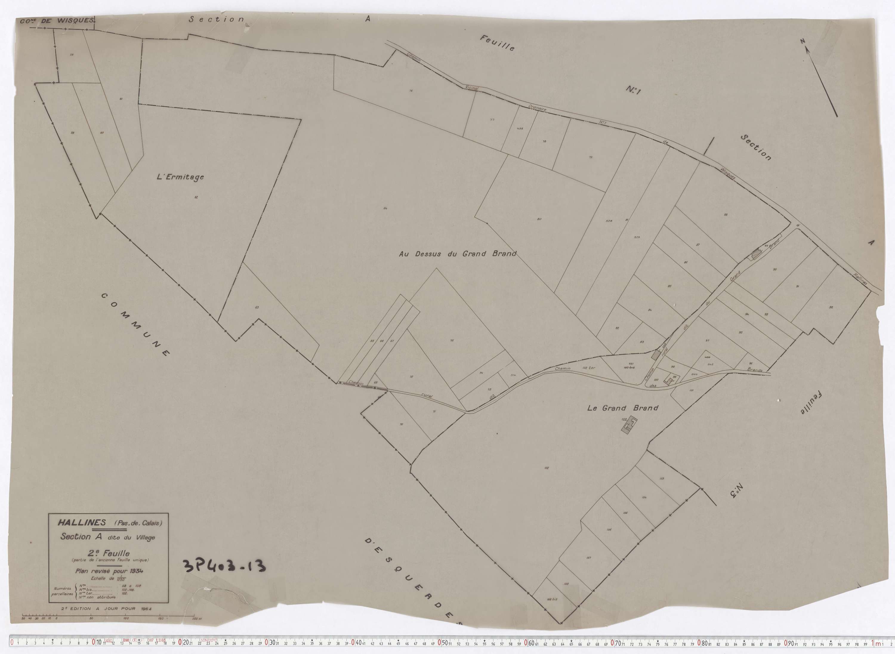 Hallines - Section A, feuille 2.