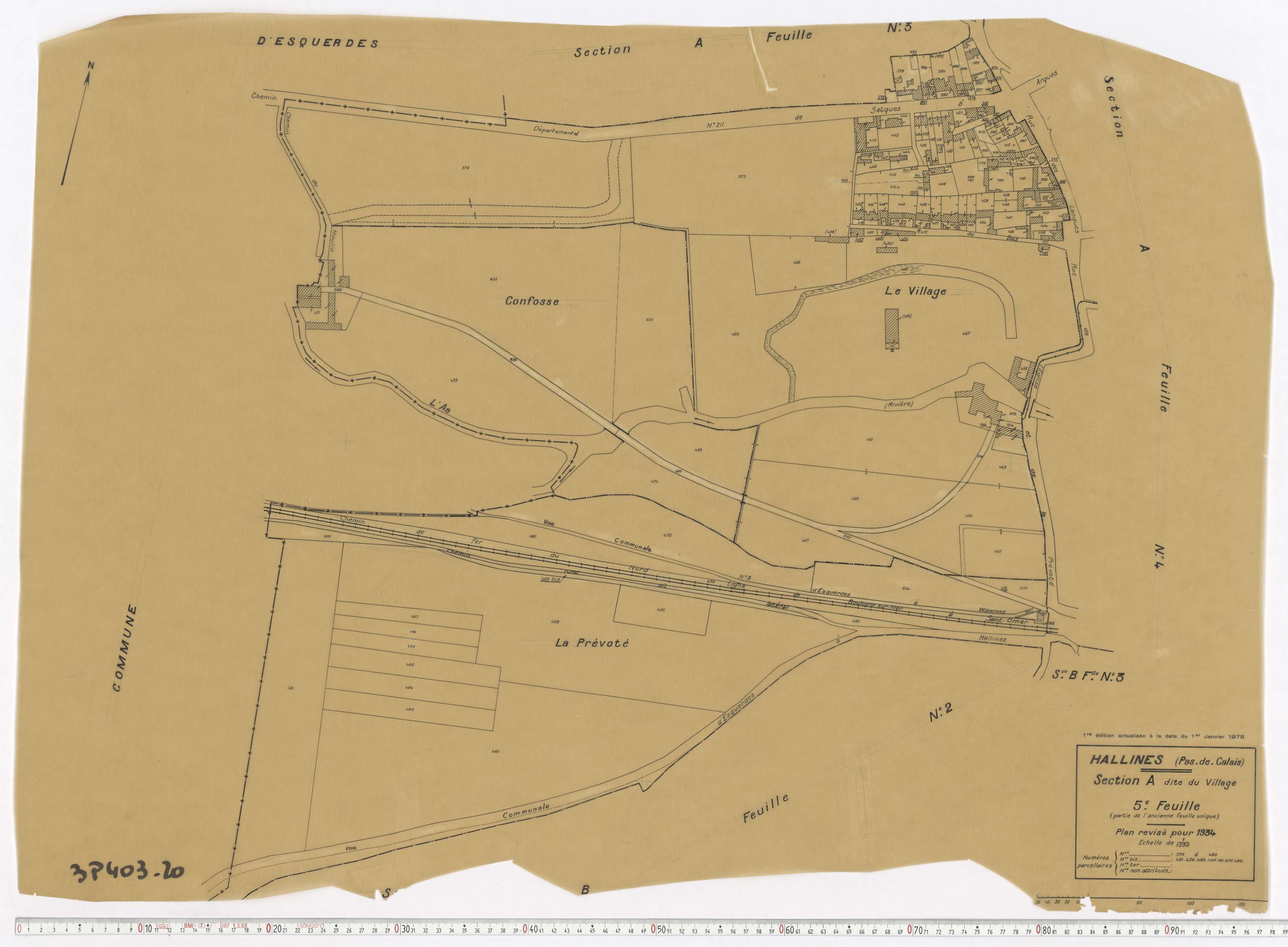 Hallines - Section A, feuille 5.