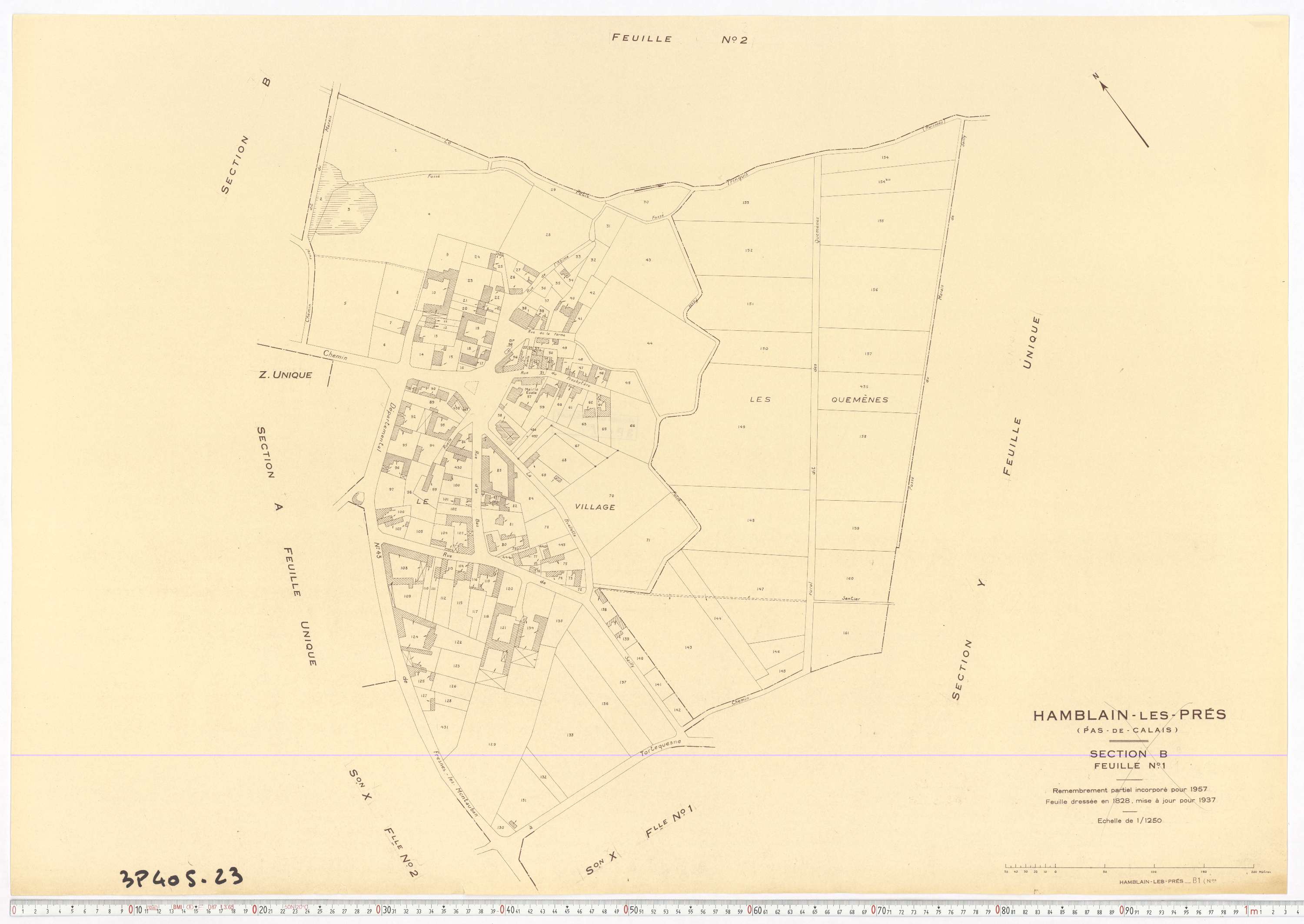 Hamblain-les-Prés - Section B, feuille 1.