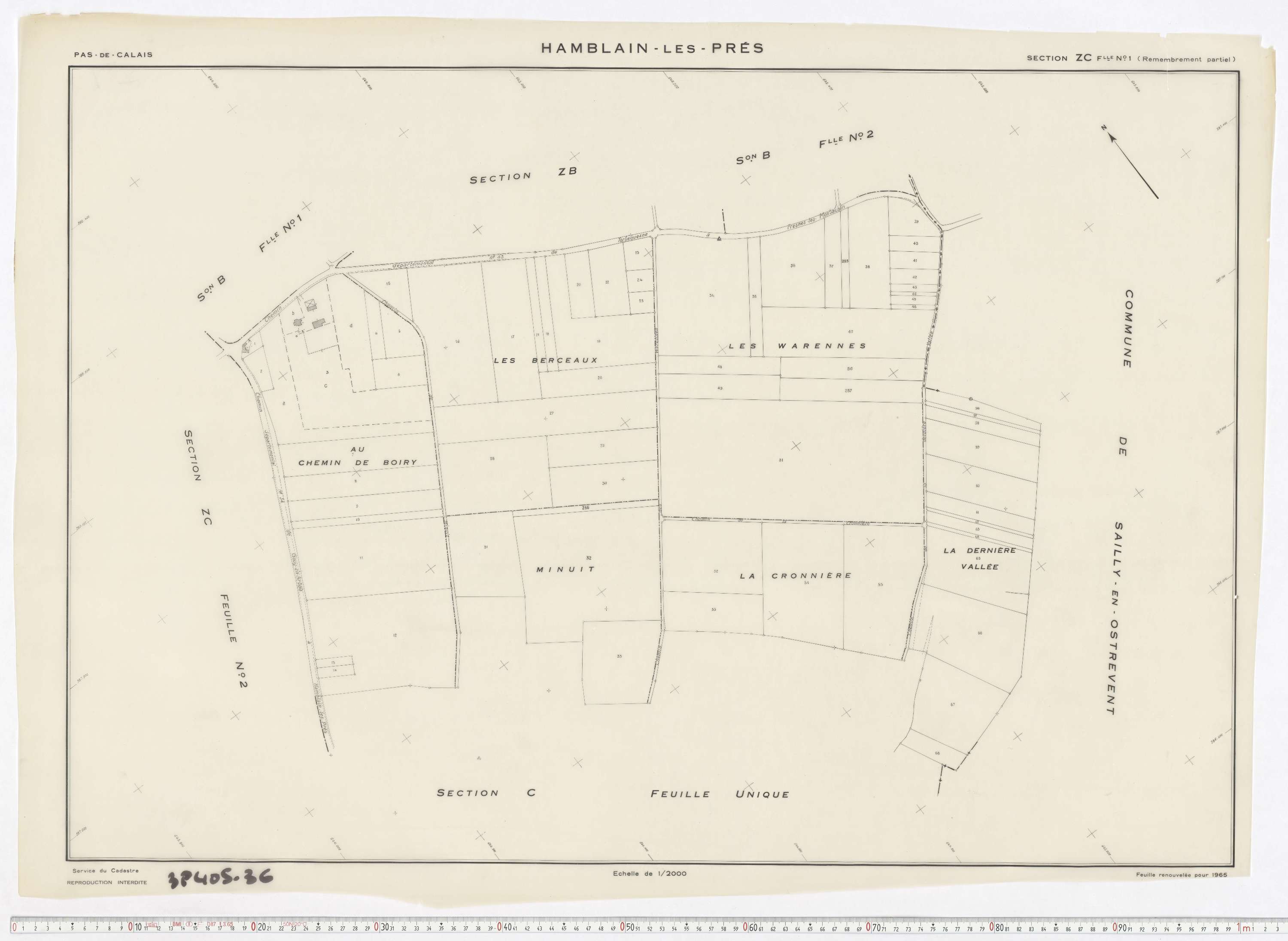 Hamblain-les-Prés - Section ZC, feuille 1.