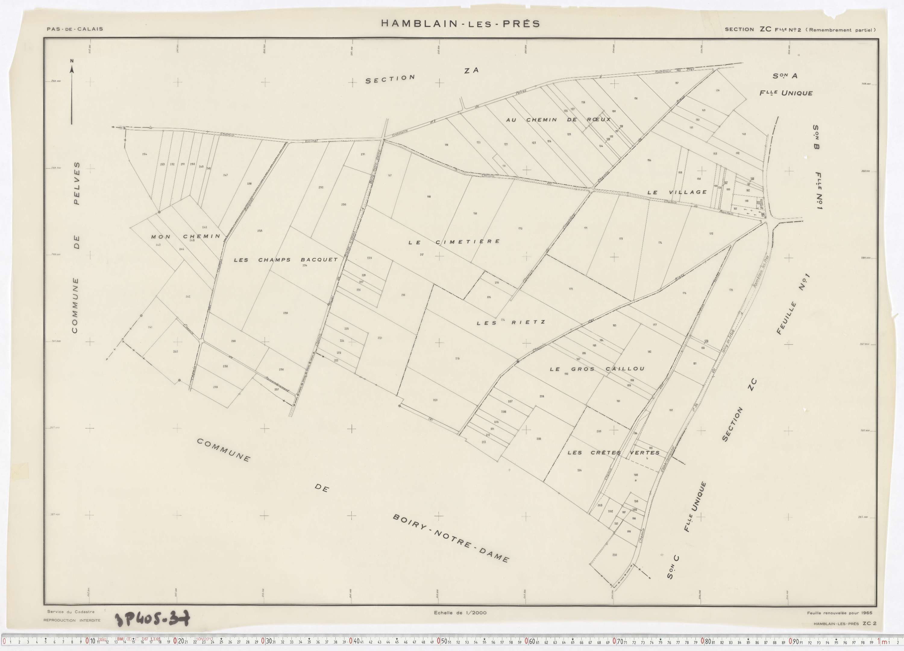 Hamblain-les-Prés - Section ZC, feuille 2.