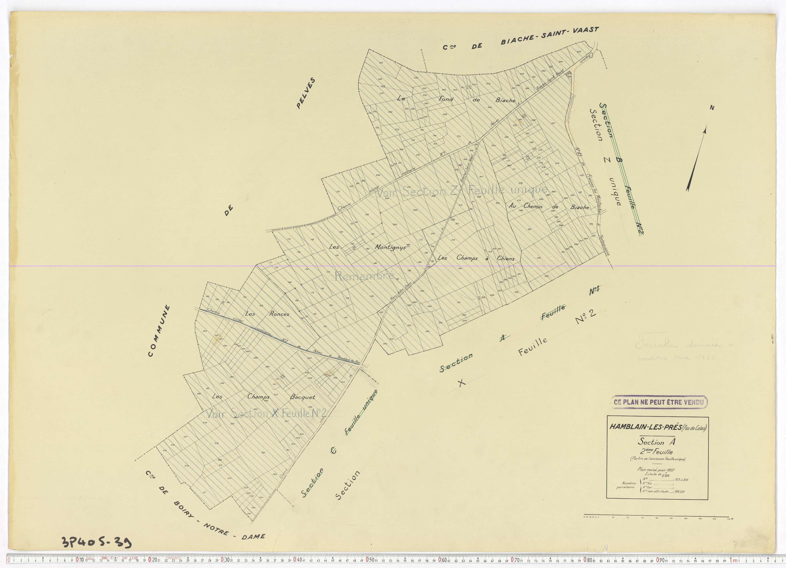 Hamblain-les-Prés - Section A, feuille 2.