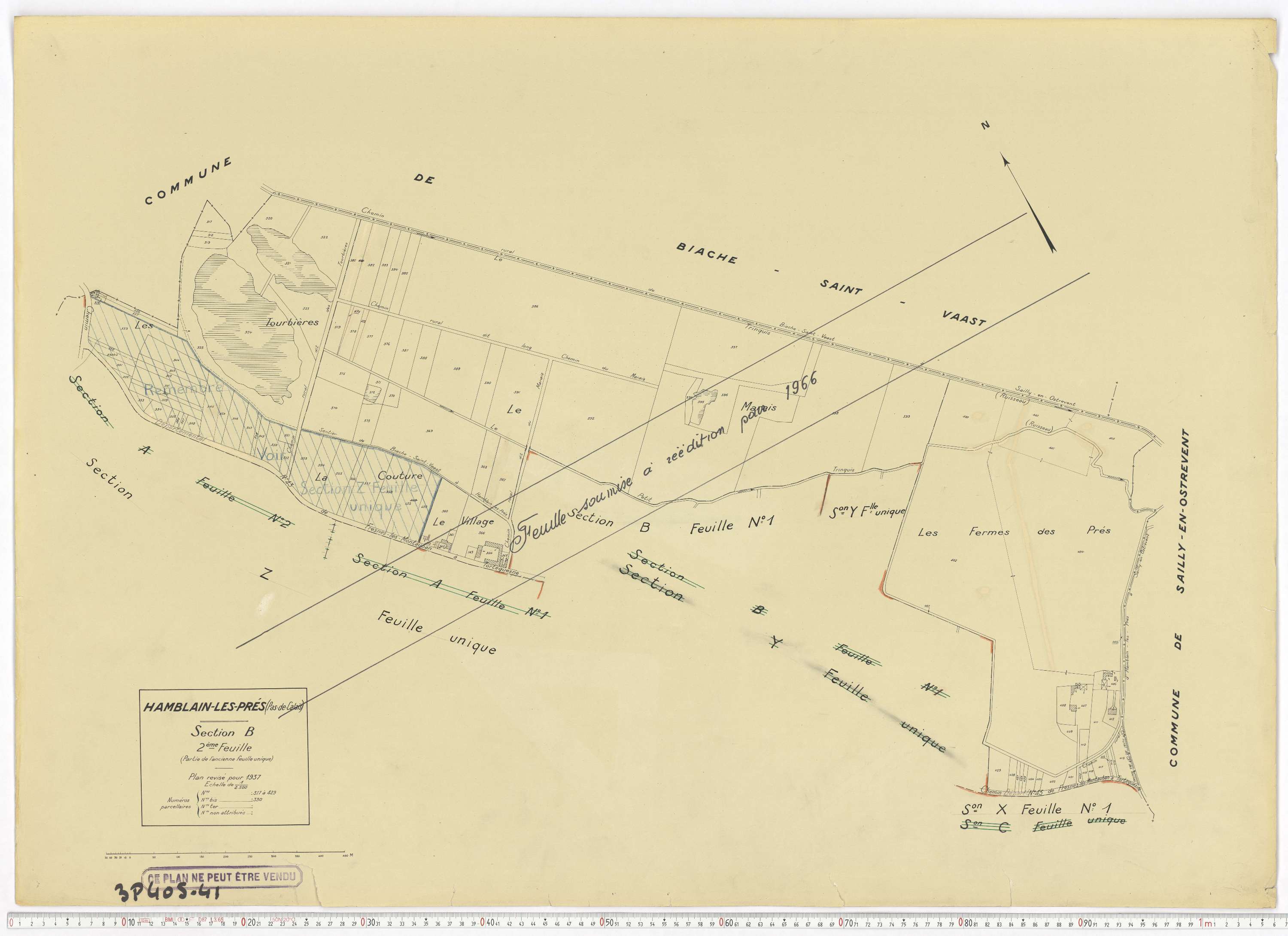 Hamblain-les-Prés - Section B, feuille 2.