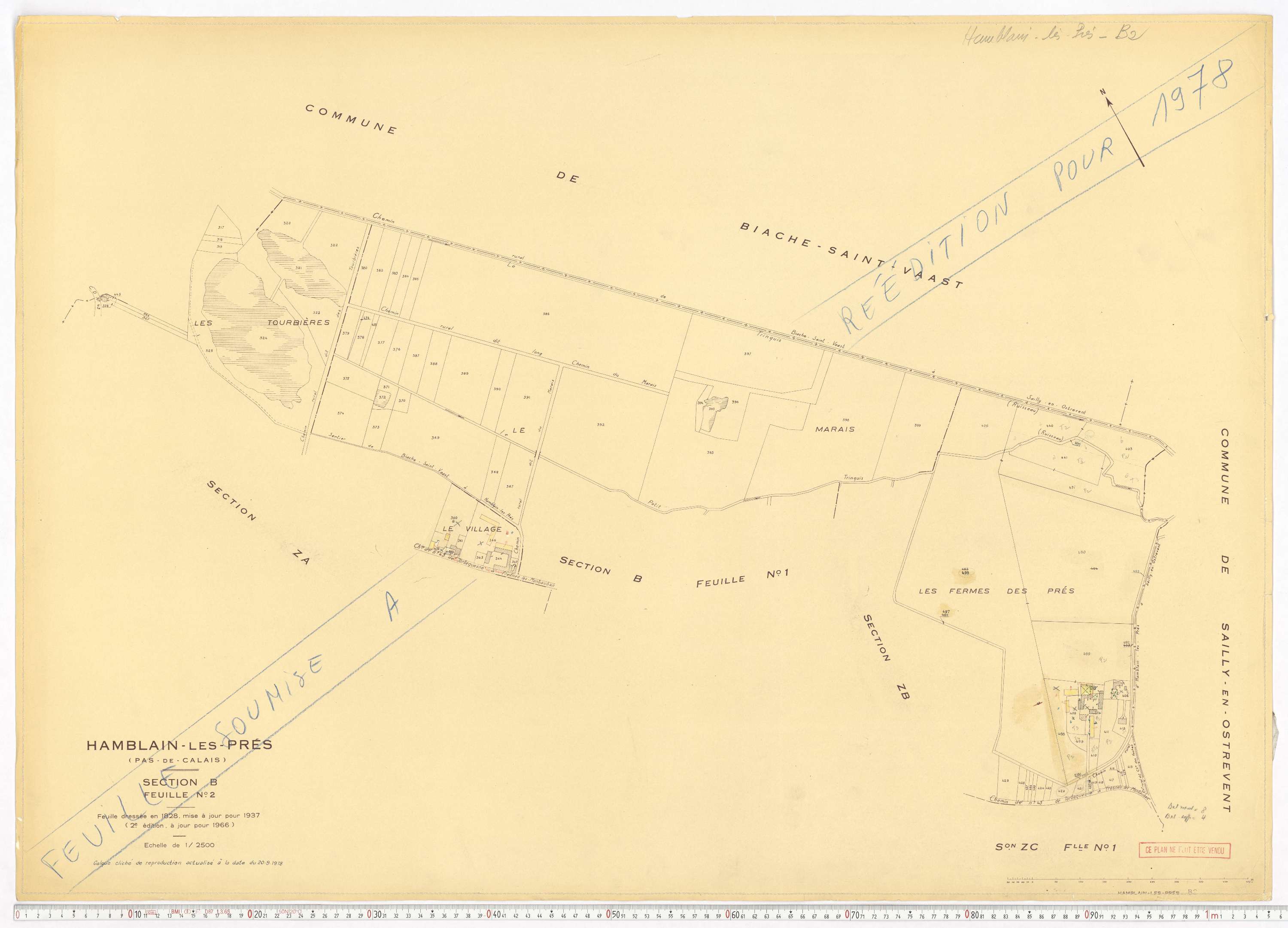 Hamblain-les-Prés - Section B, feuille 2.