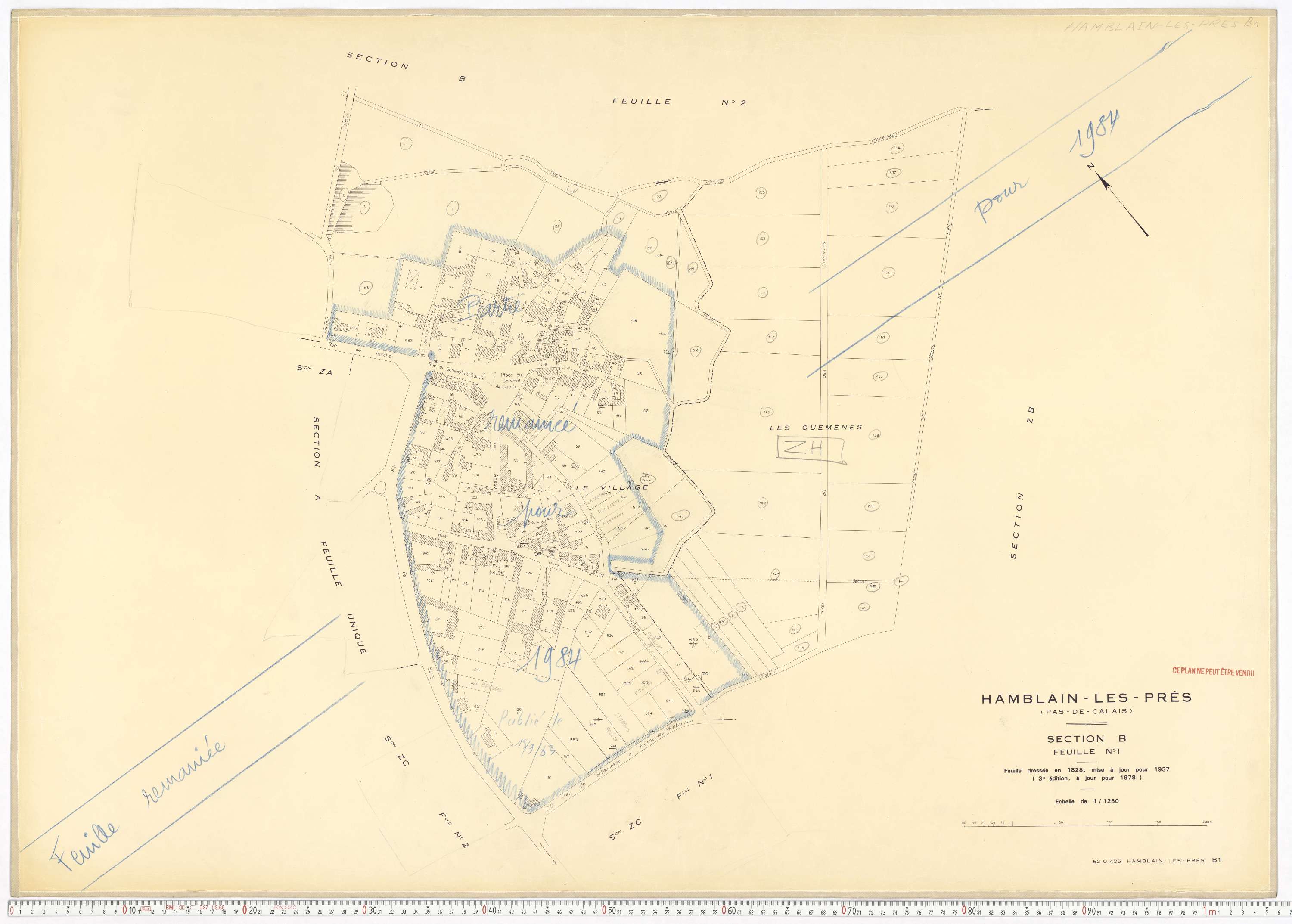 Hamblain-les-Prés - Section B, feuille 1.