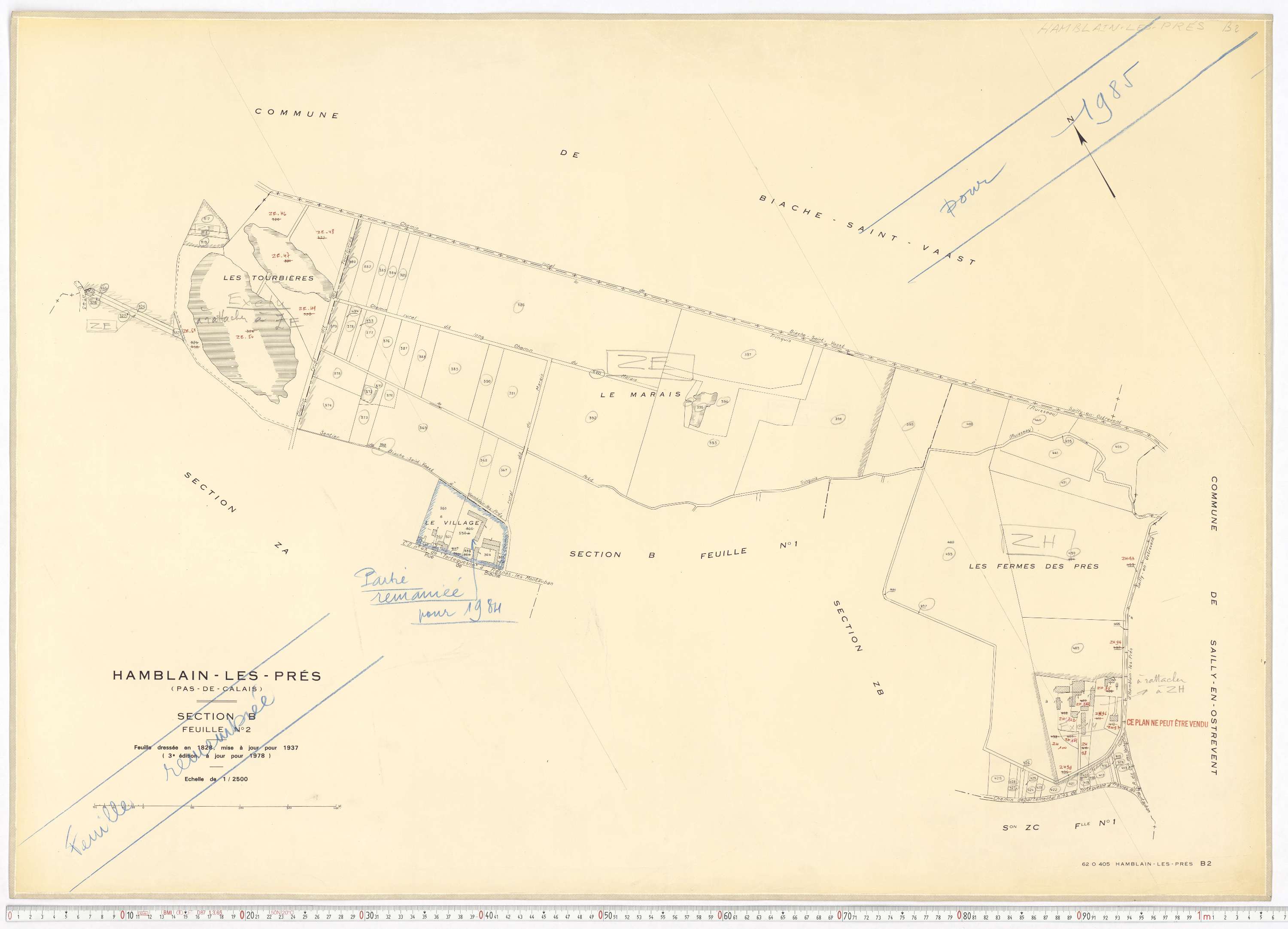 Hamblain-les-Prés - Section B, feuille 2.