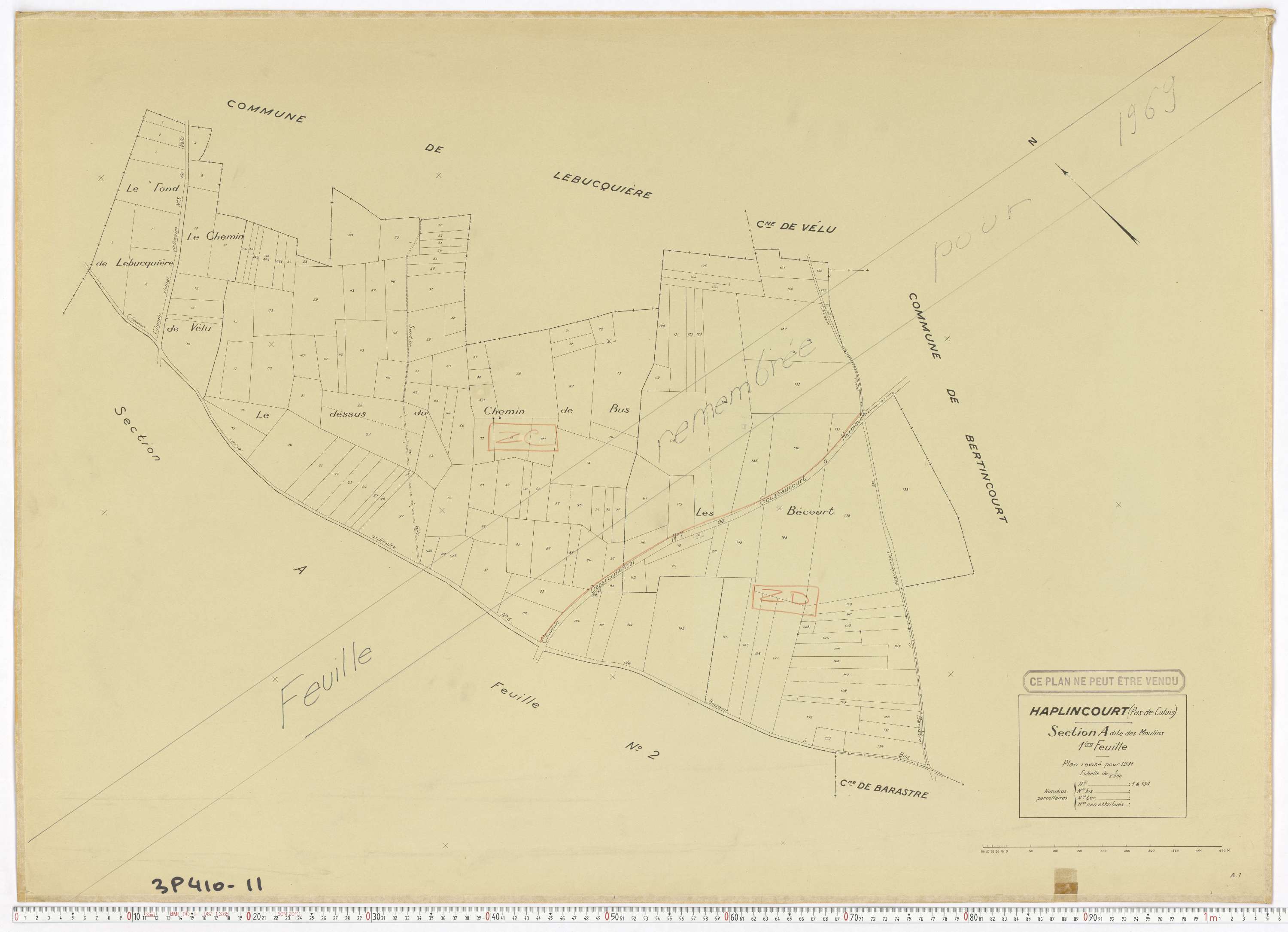 Haplincourt - Section A, feuille 1.