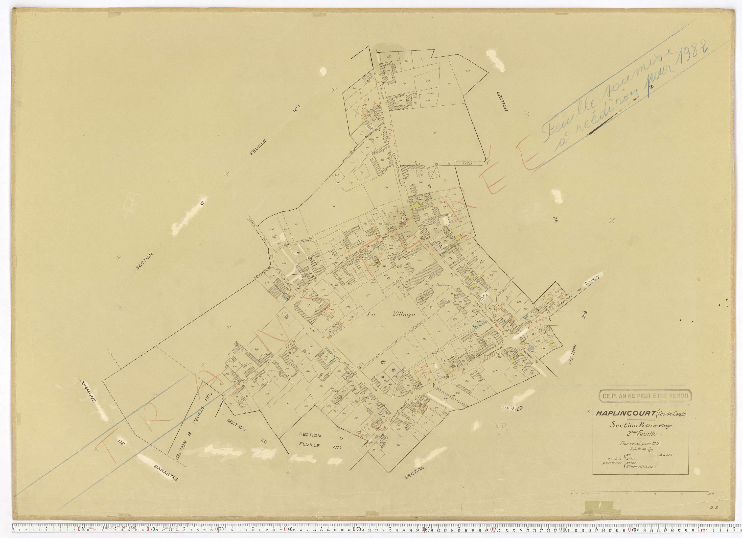 Haplincourt - Section B, feuille 2.