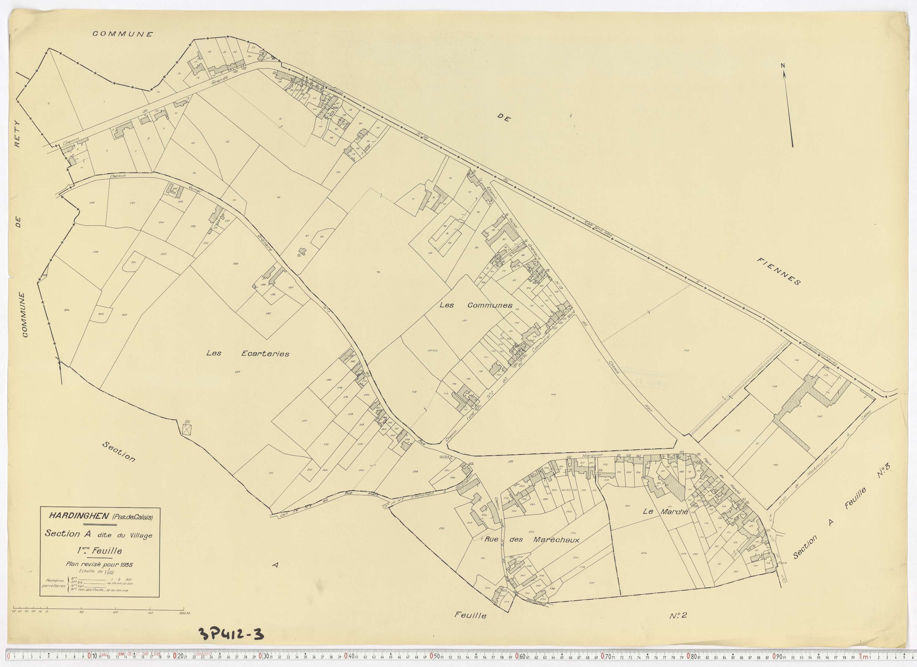 Hardinghen - Section A, feuille 1.
