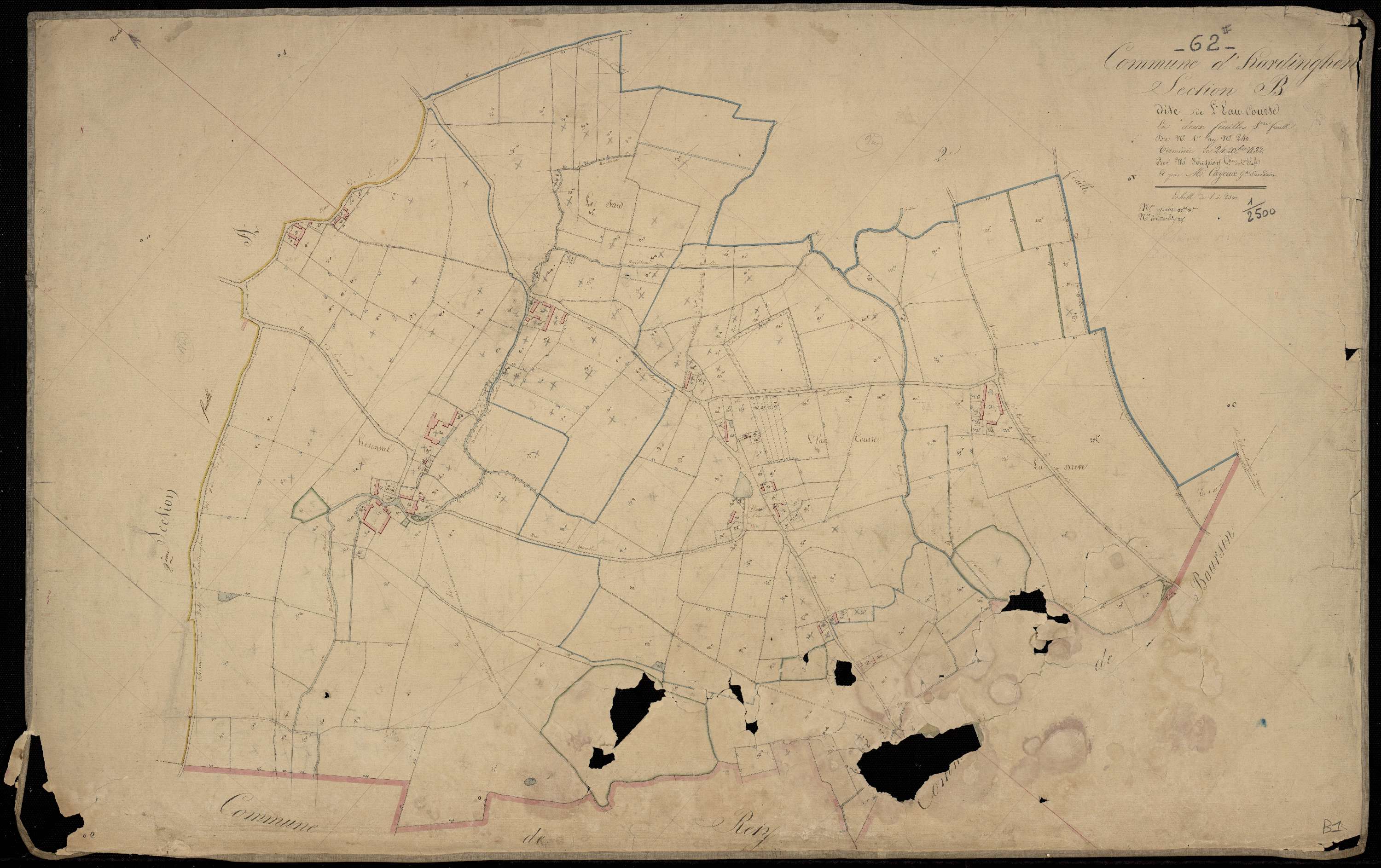 Hardinghen - Section B, 1re feuille