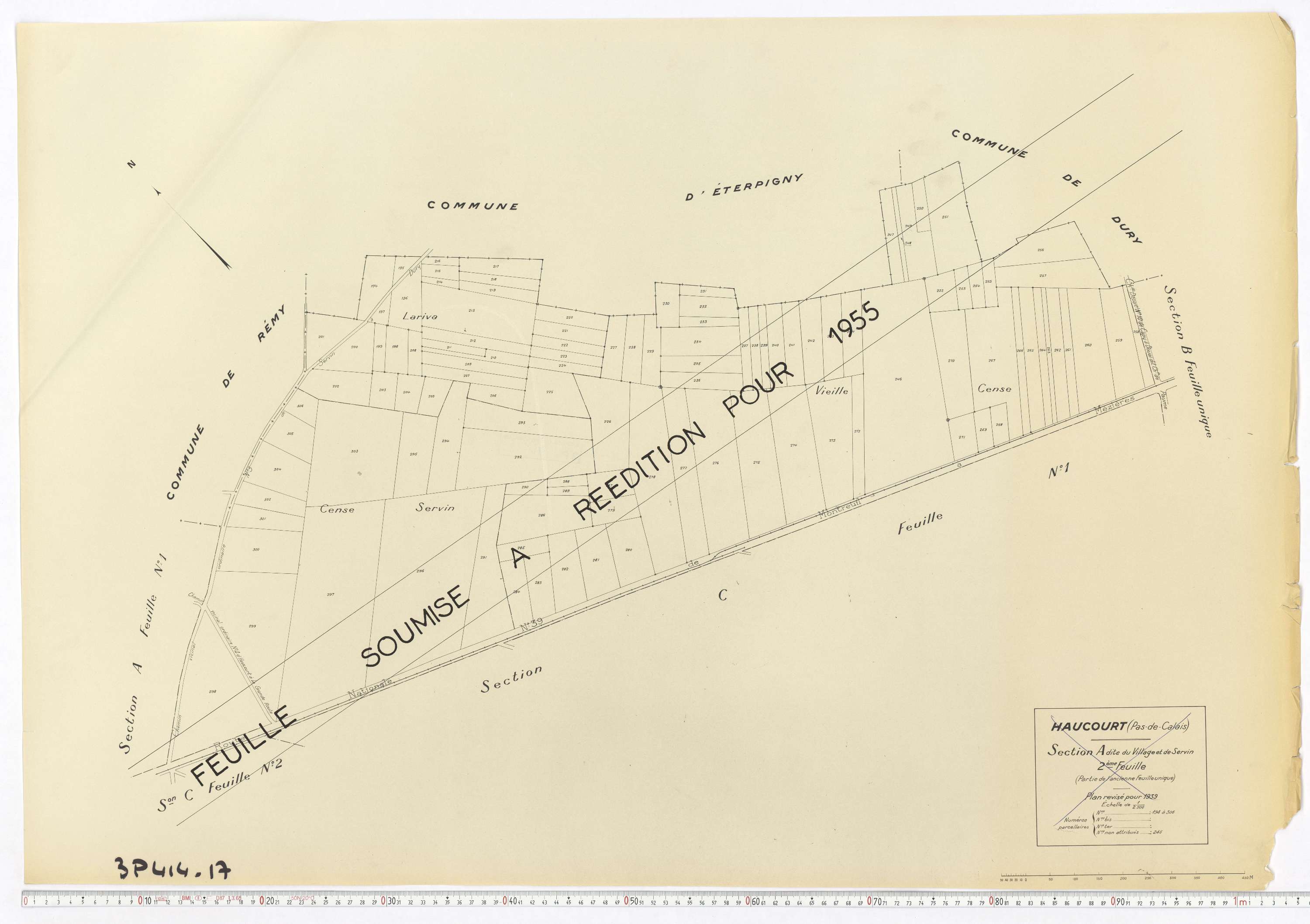 Haucourt - Section A, feuille 2.