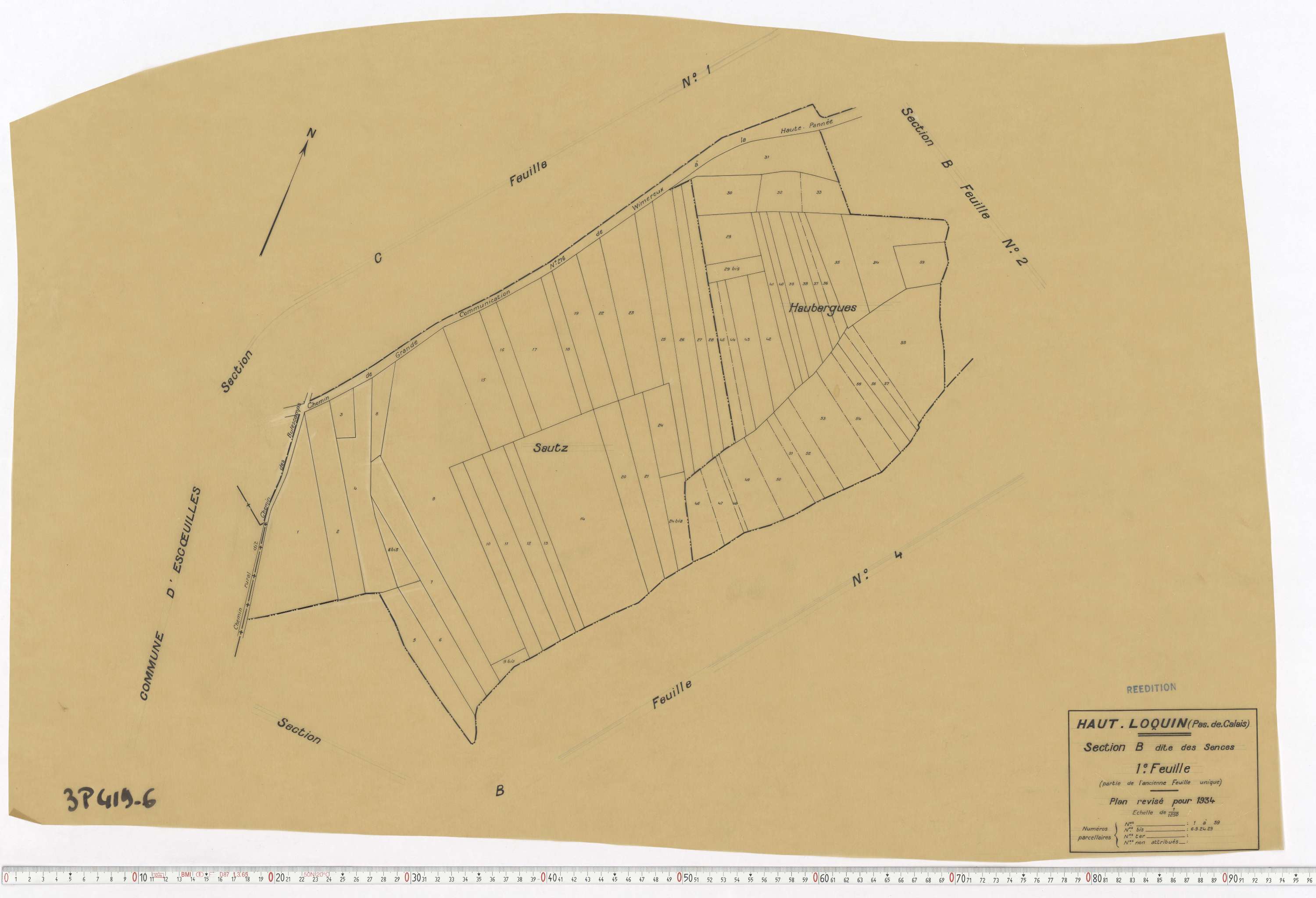Haut-Loquin - Section B, feuille 1.