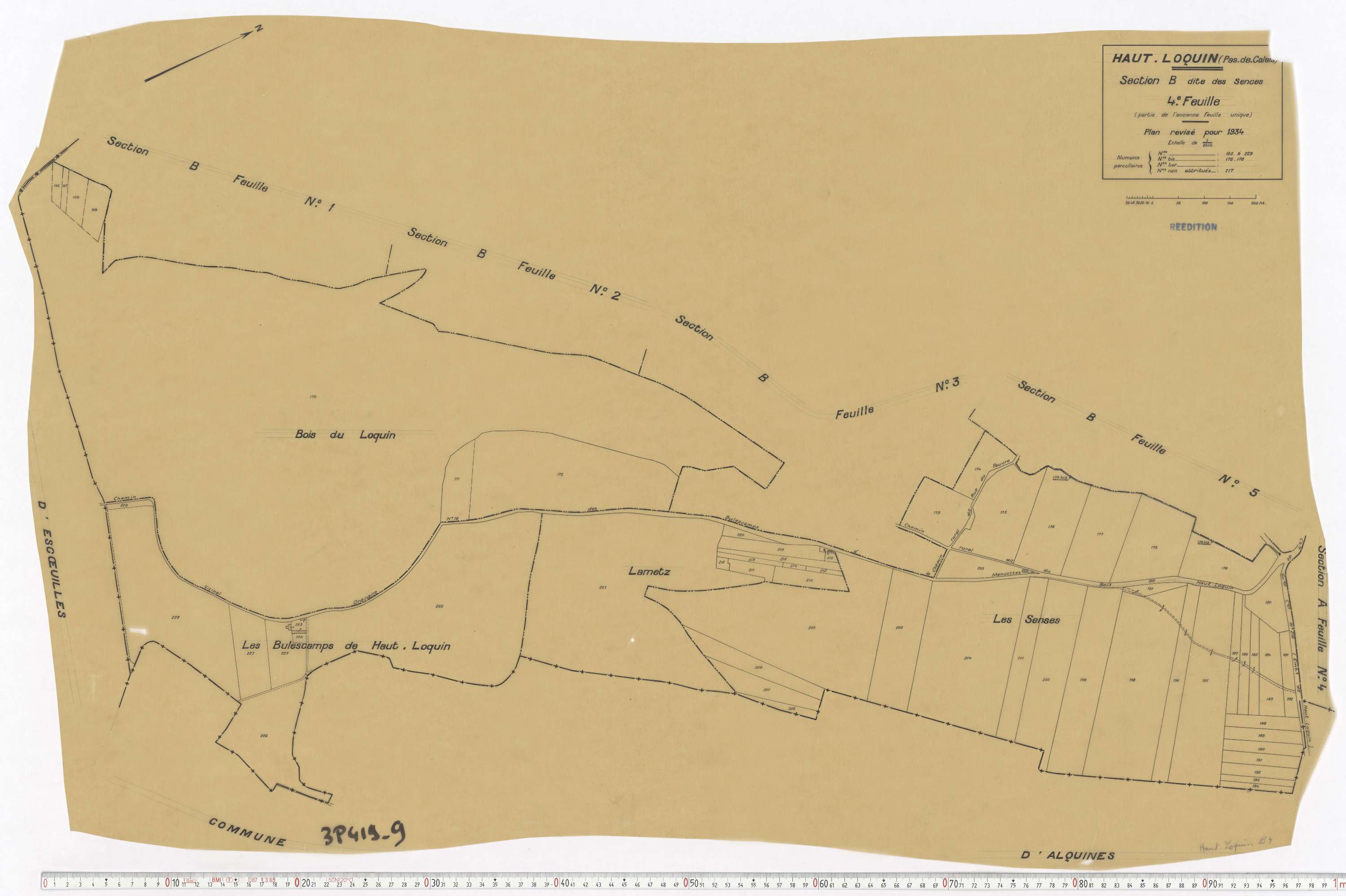 Haut-Loquin - Section B, feuille 4.