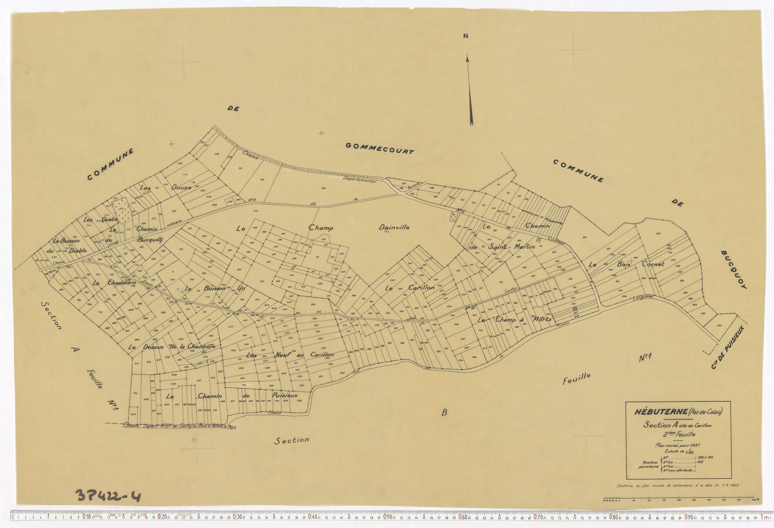 Hébuterne - Section A, feuille 2.