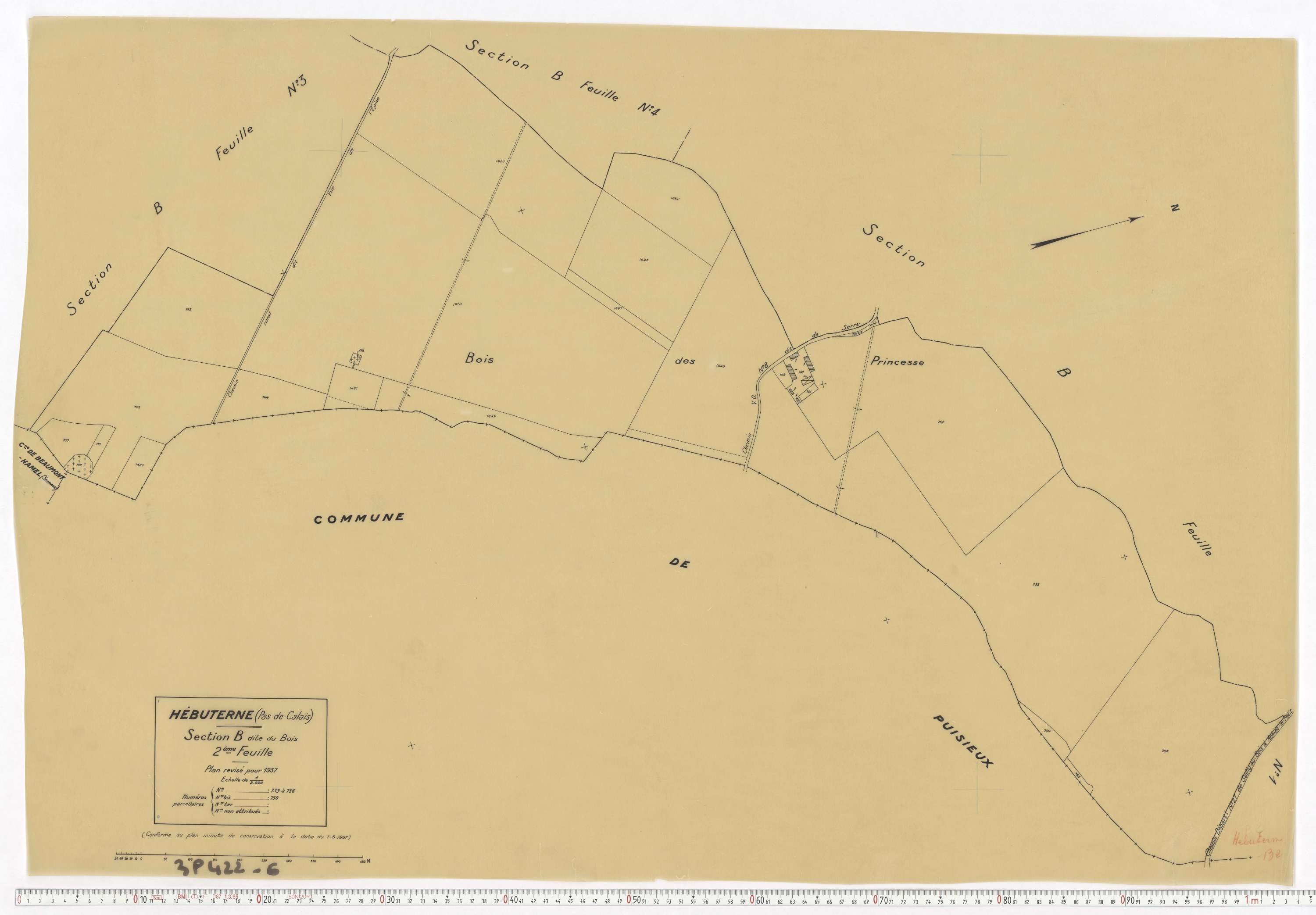 Hébuterne - Section B, feuille 2.