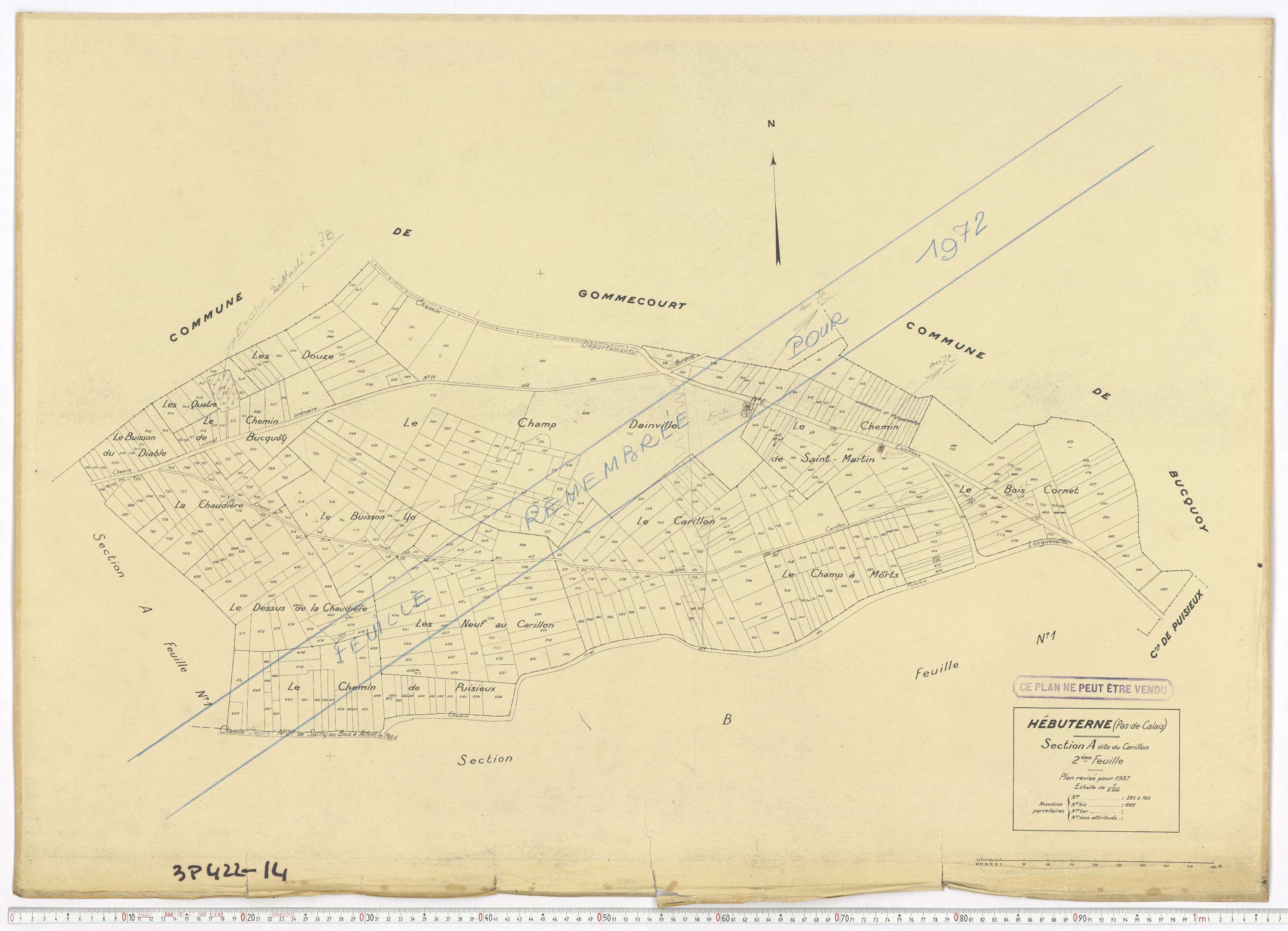 Hébuterne - Section A, feuille 2.
