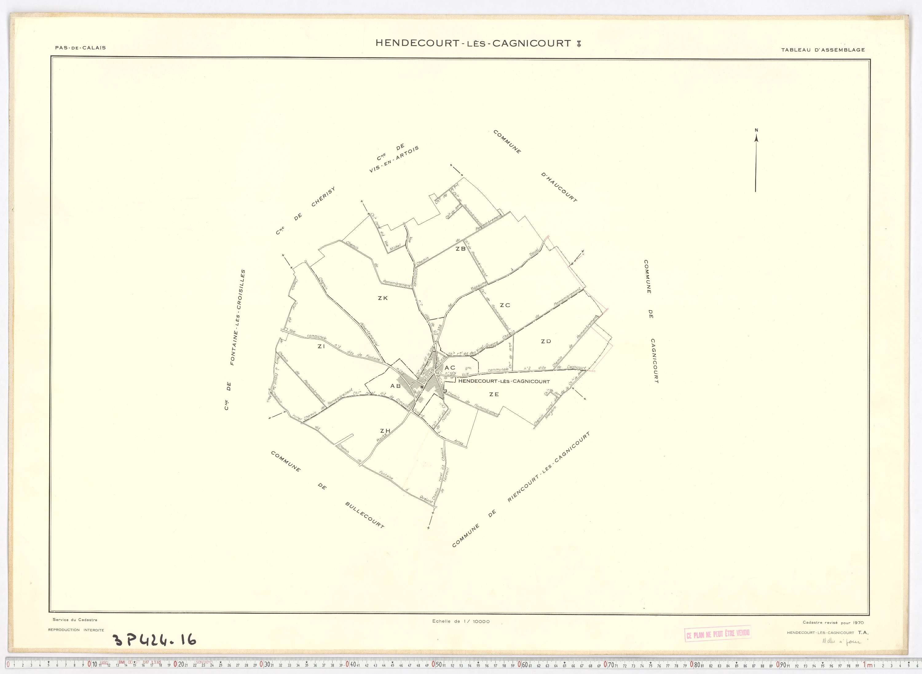 Hendecourt-lès-Cagnicourt - Tableau d'assemblage.