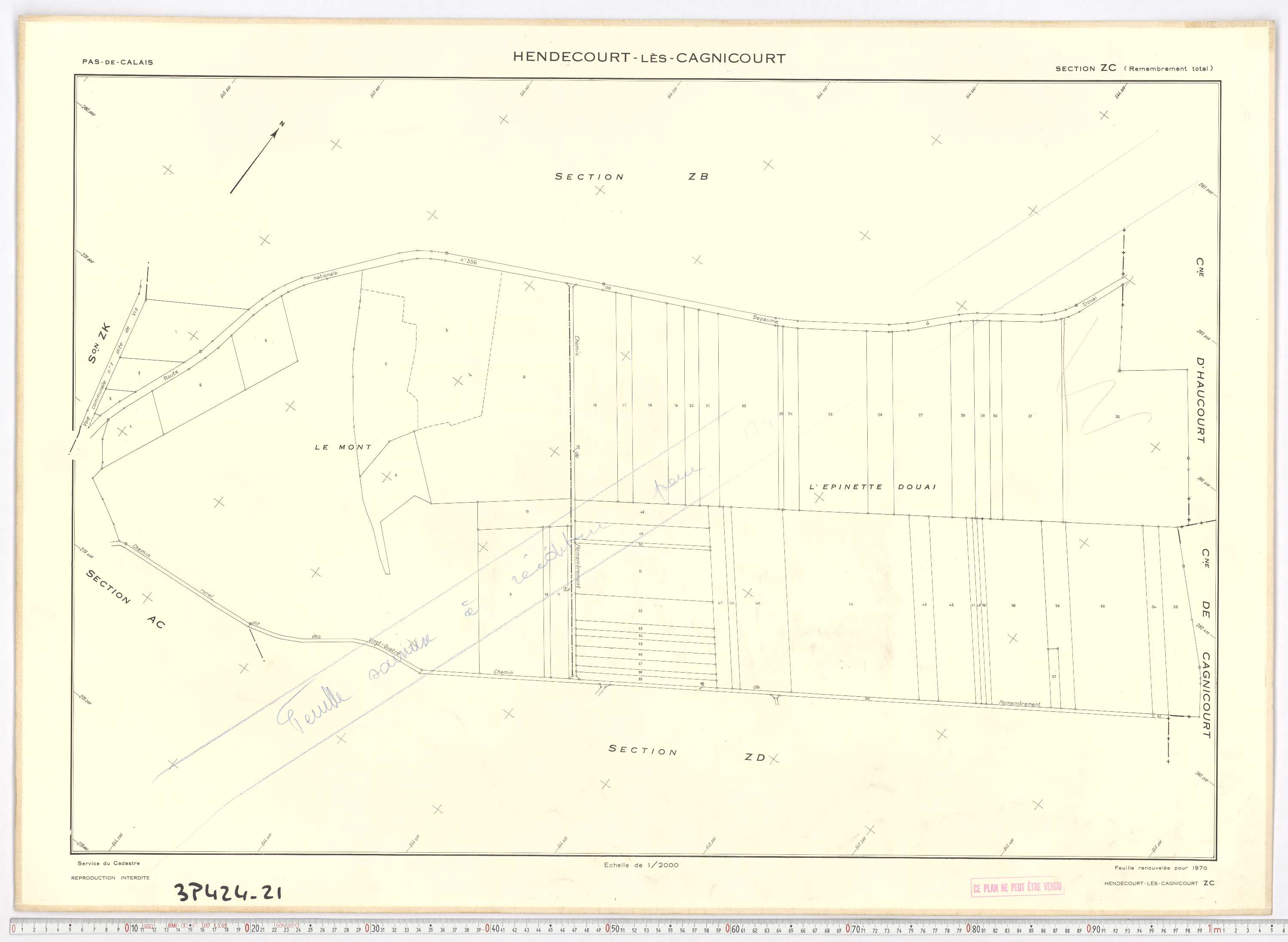 Hendecourt-lès-Cagnicourt - Section ZC.