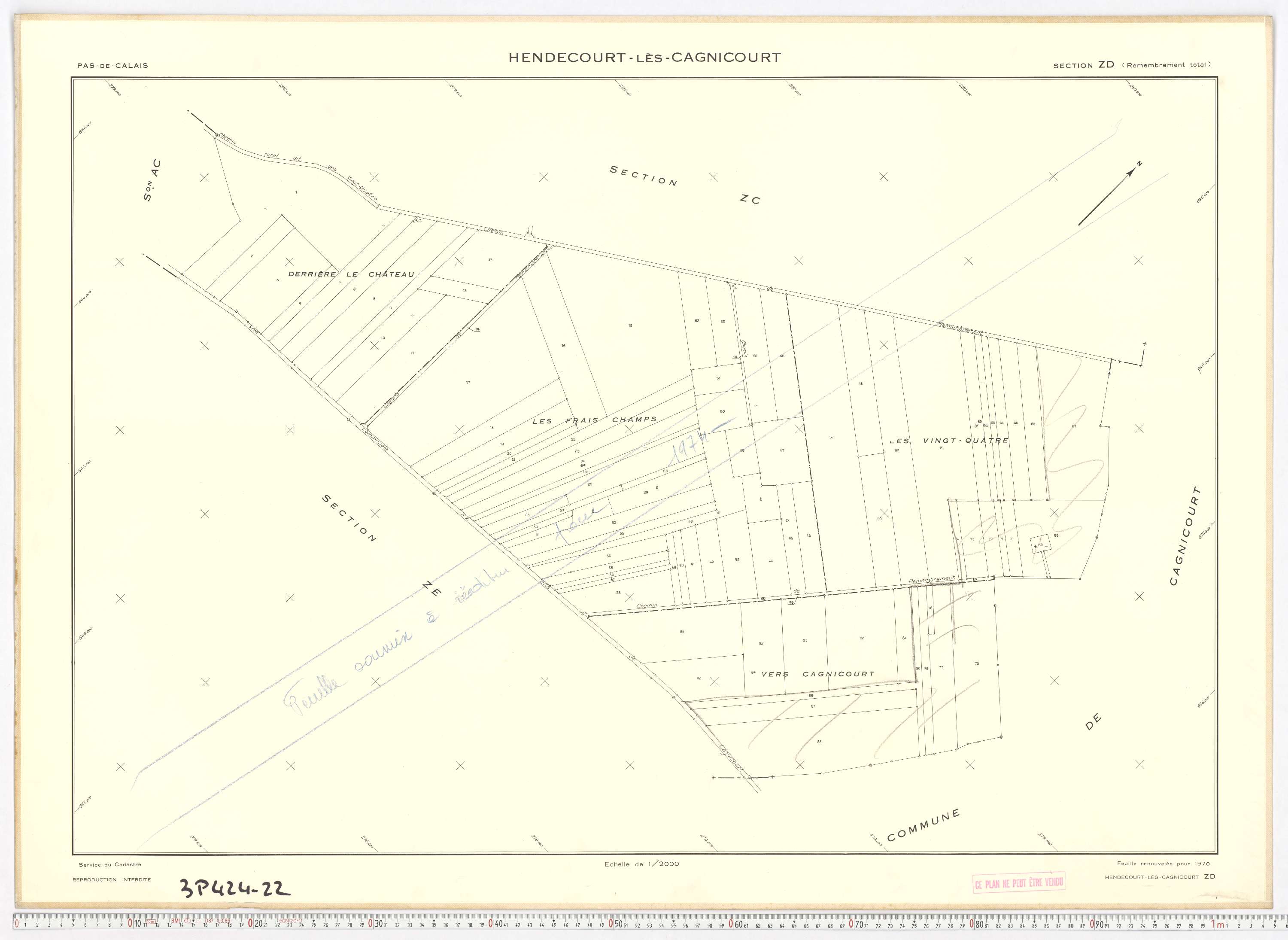 Hendecourt-lès-Cagnicourt - Section ZD.
