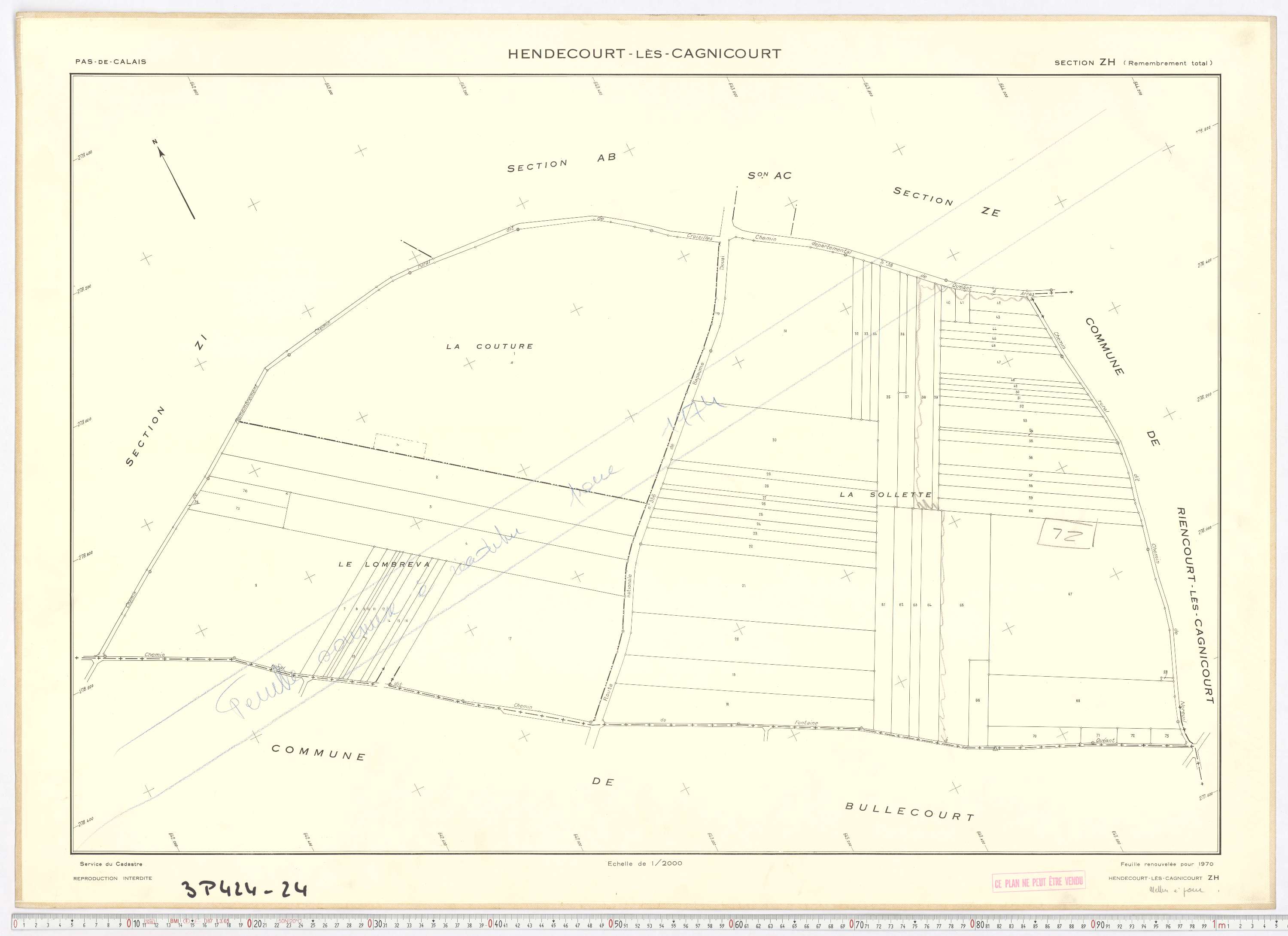 Hendecourt-lès-Cagnicourt - Section ZH.