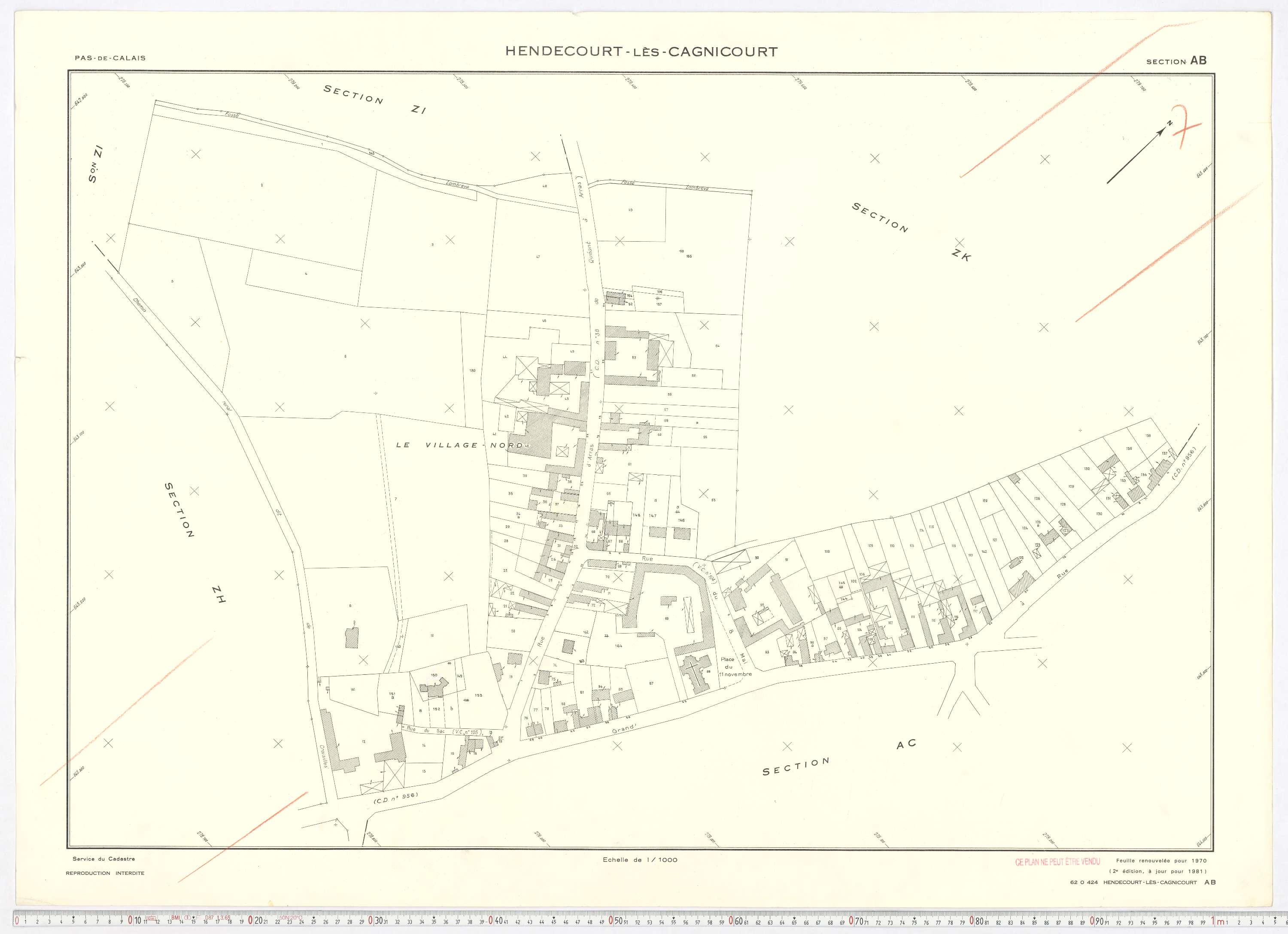 Hendecourt-lès-Cagnicourt - Section AB.