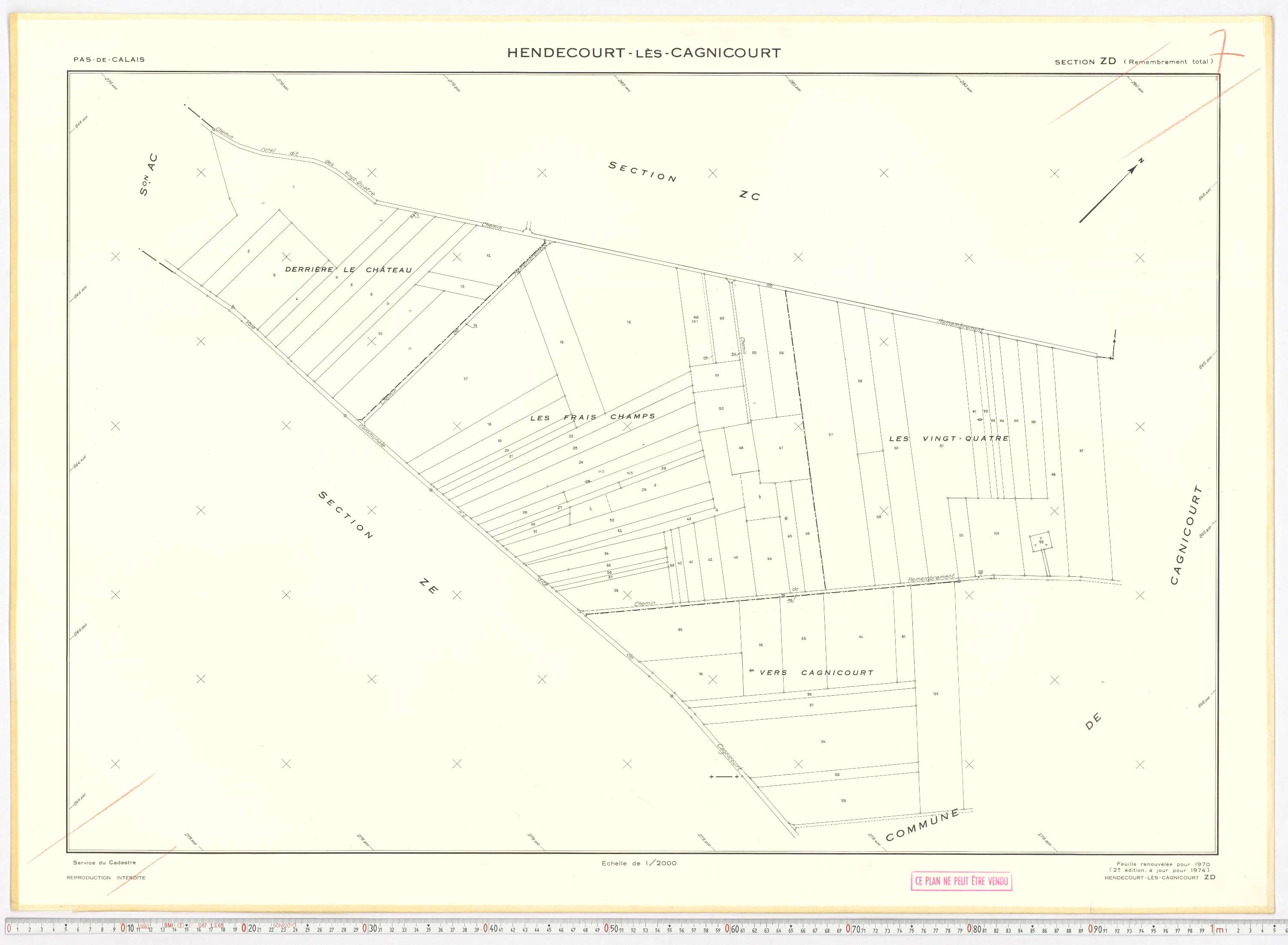 Hendecourt-lès-Cagnicourt - Section ZD.