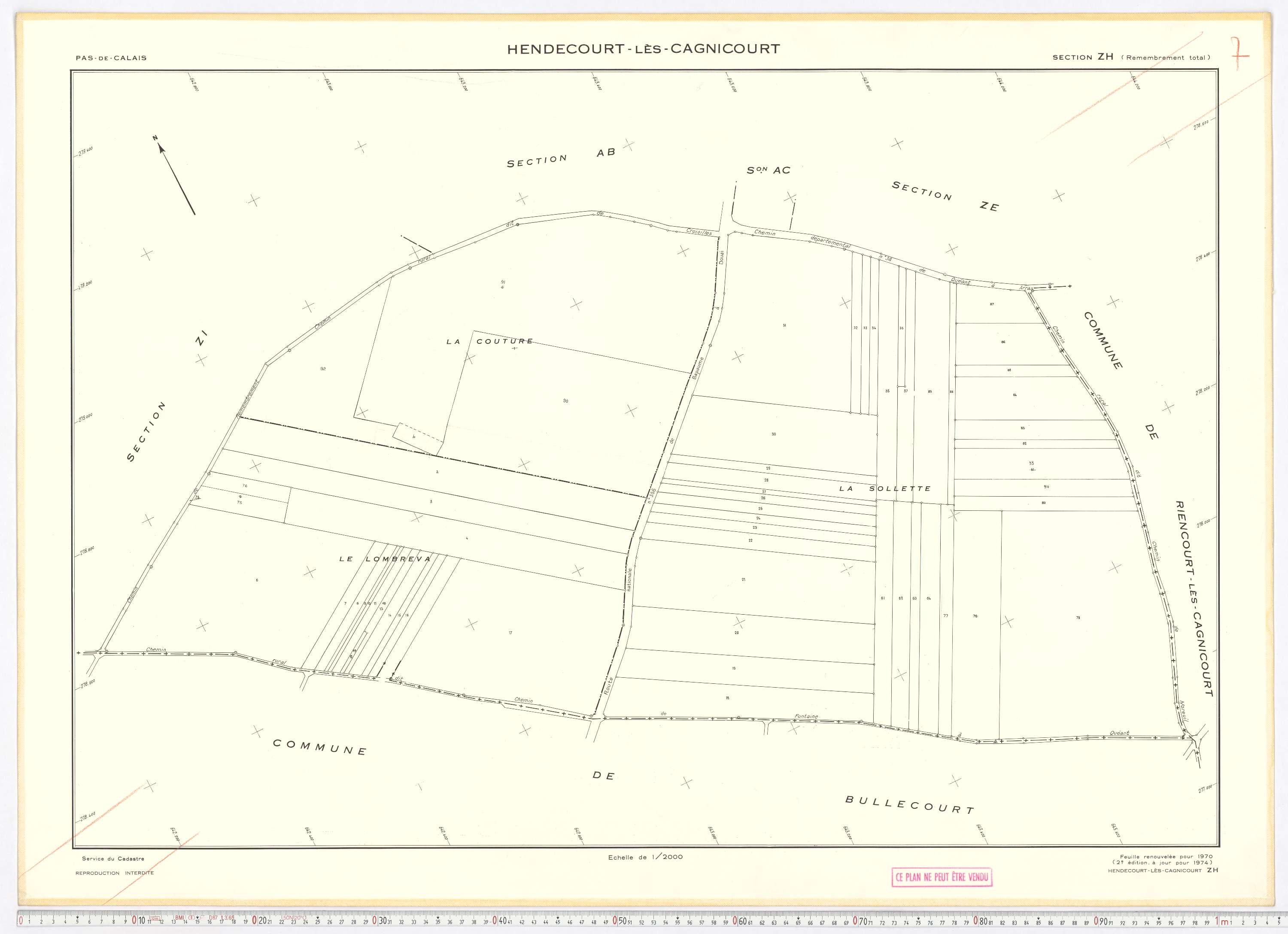 Hendecourt-lès-Cagnicourt - Section ZH.