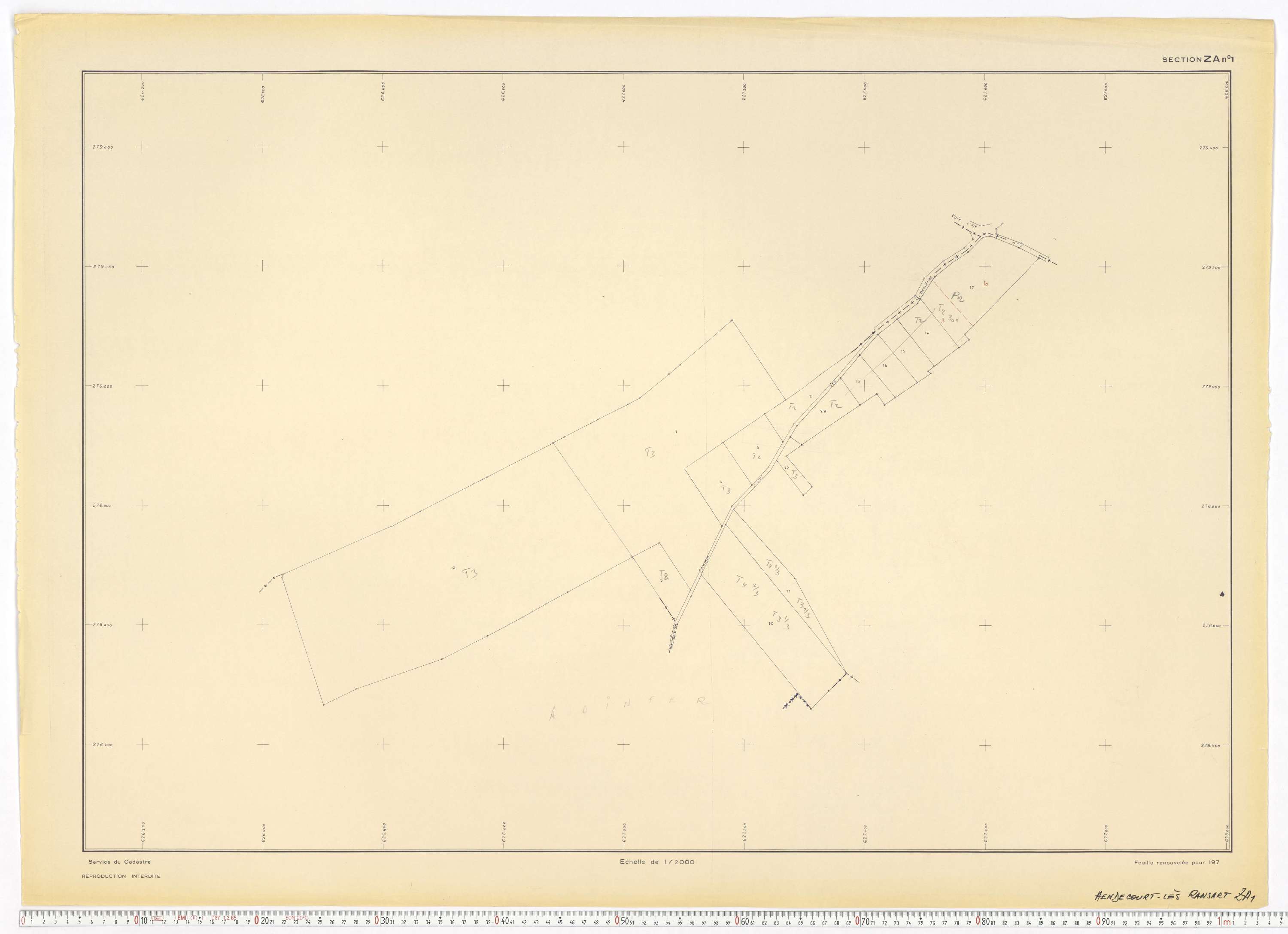 Hendecourt-lès-Ransart - Section ZA, feuille 1.