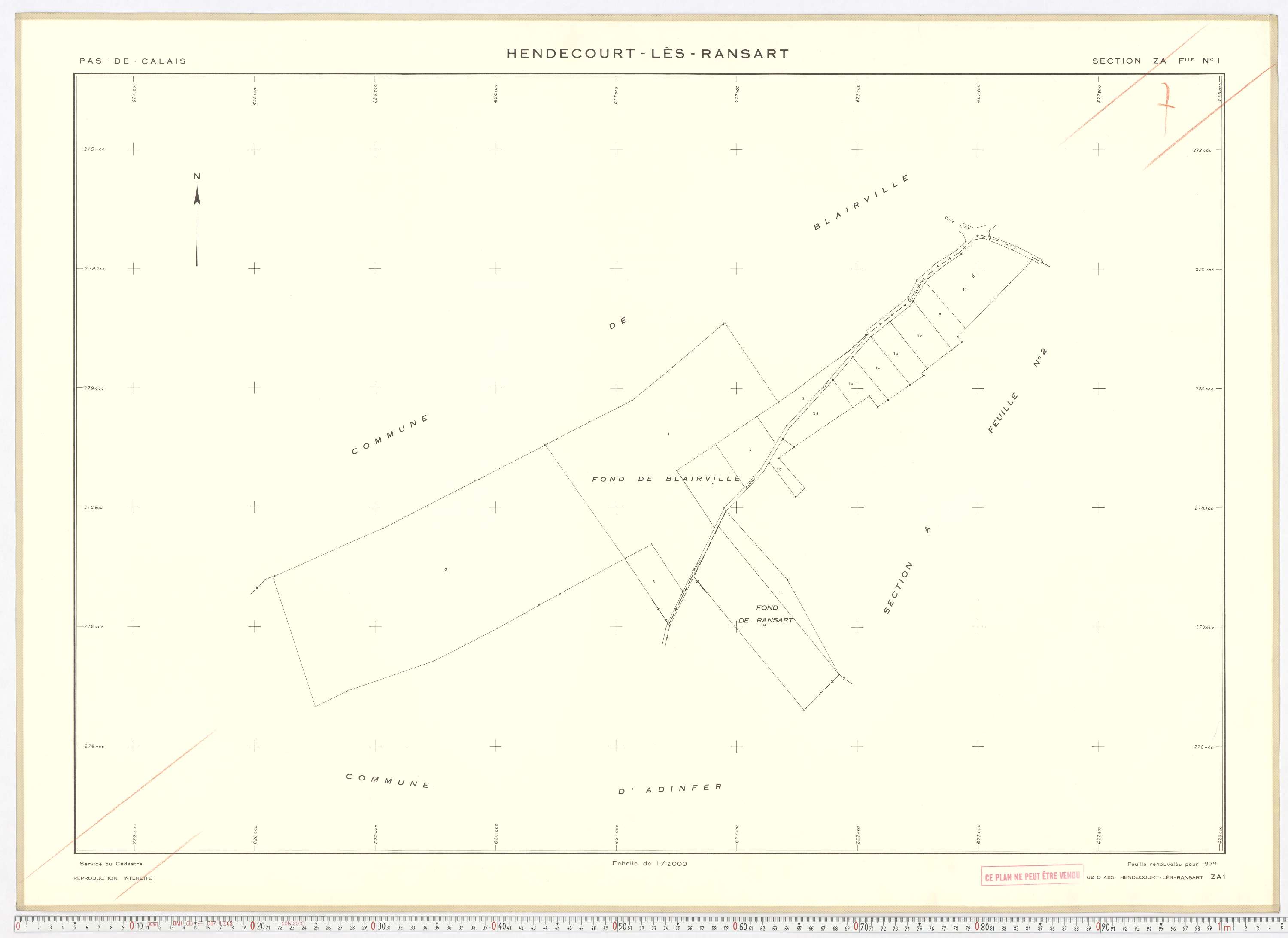 Hendecourt-lès-Ransart - Section ZA, feuille 1.