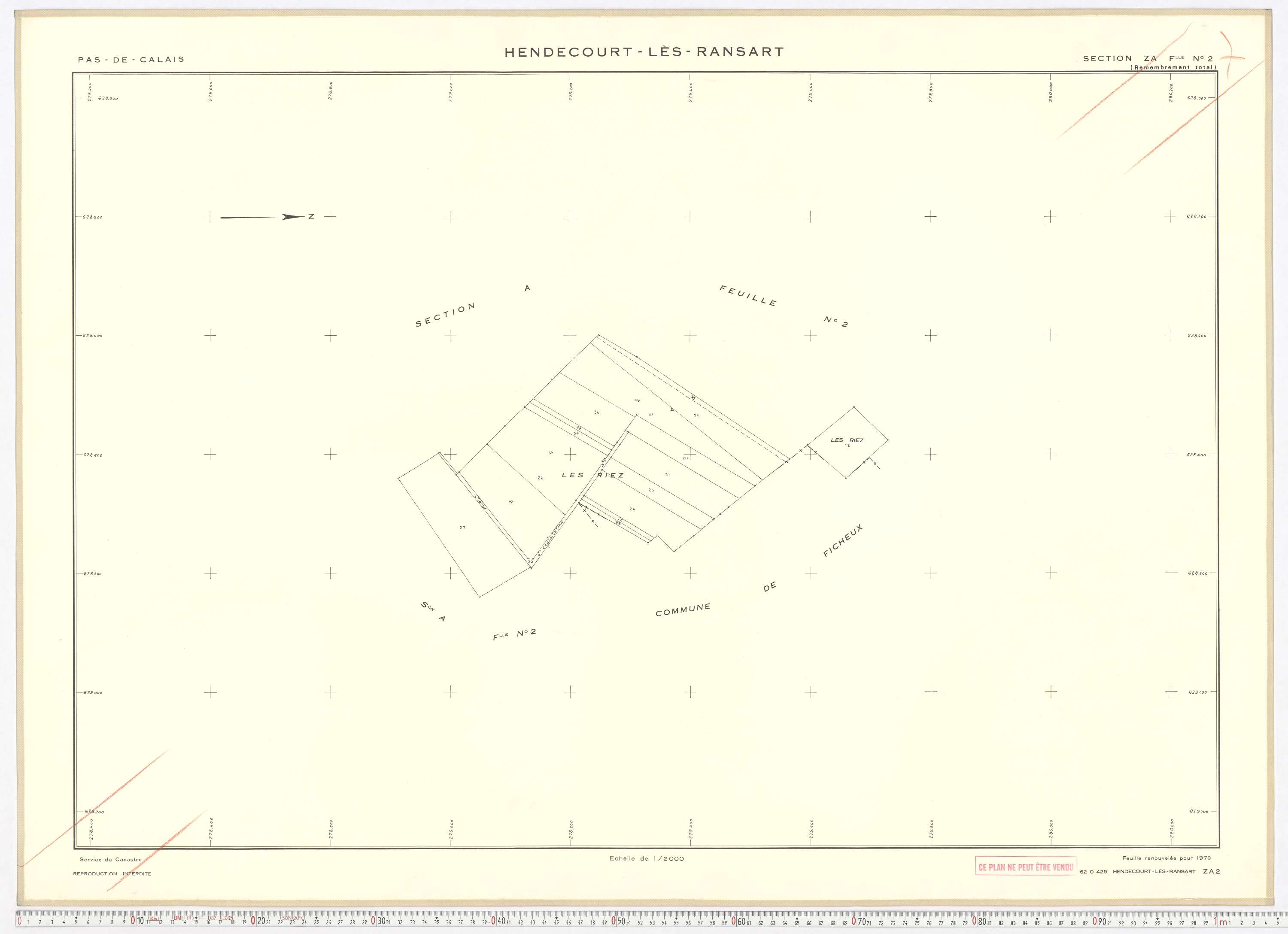 Hendecourt-lès-Ransart - Section ZA, feuille 2.