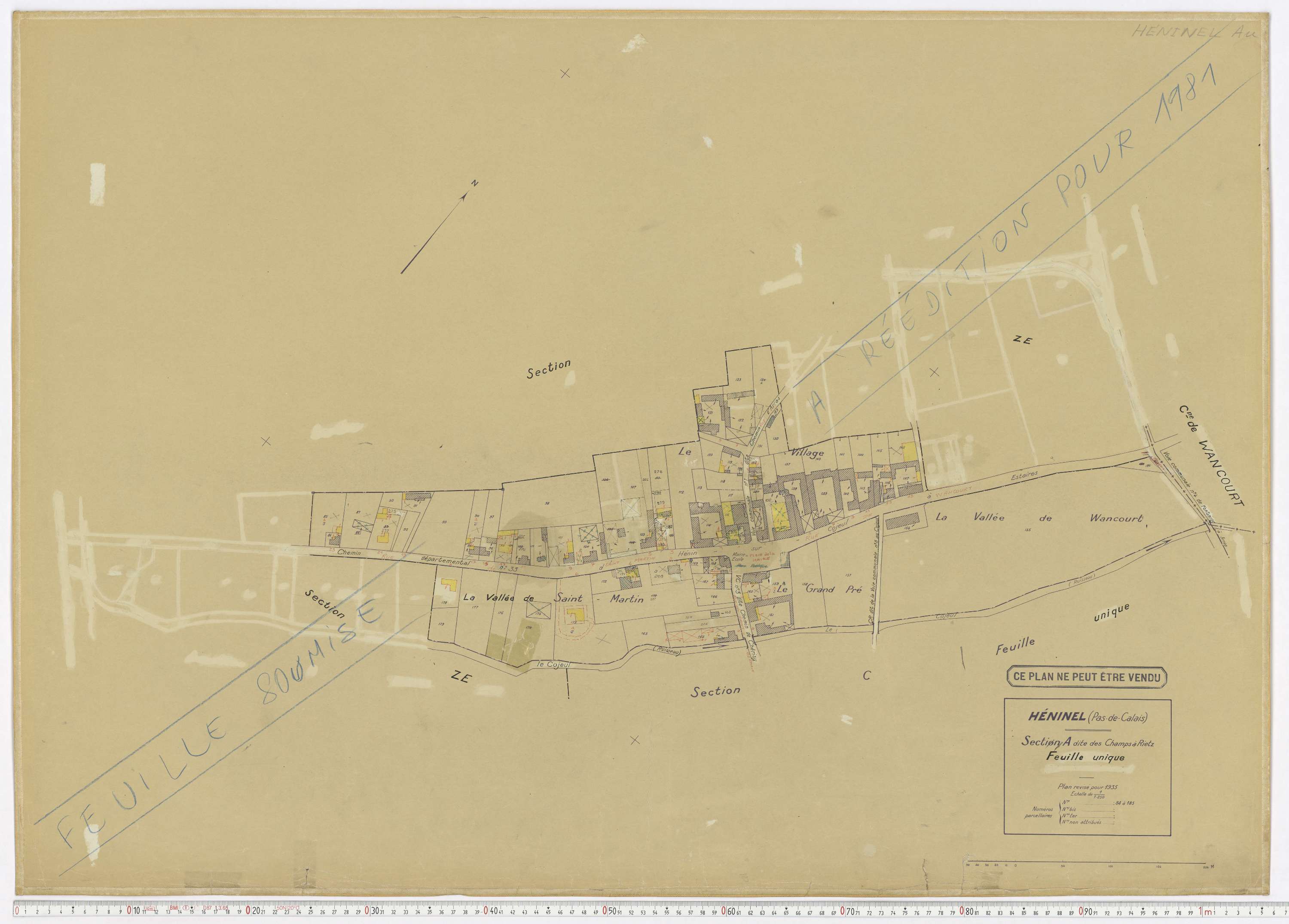 Héninel - Section A, feuille 2.