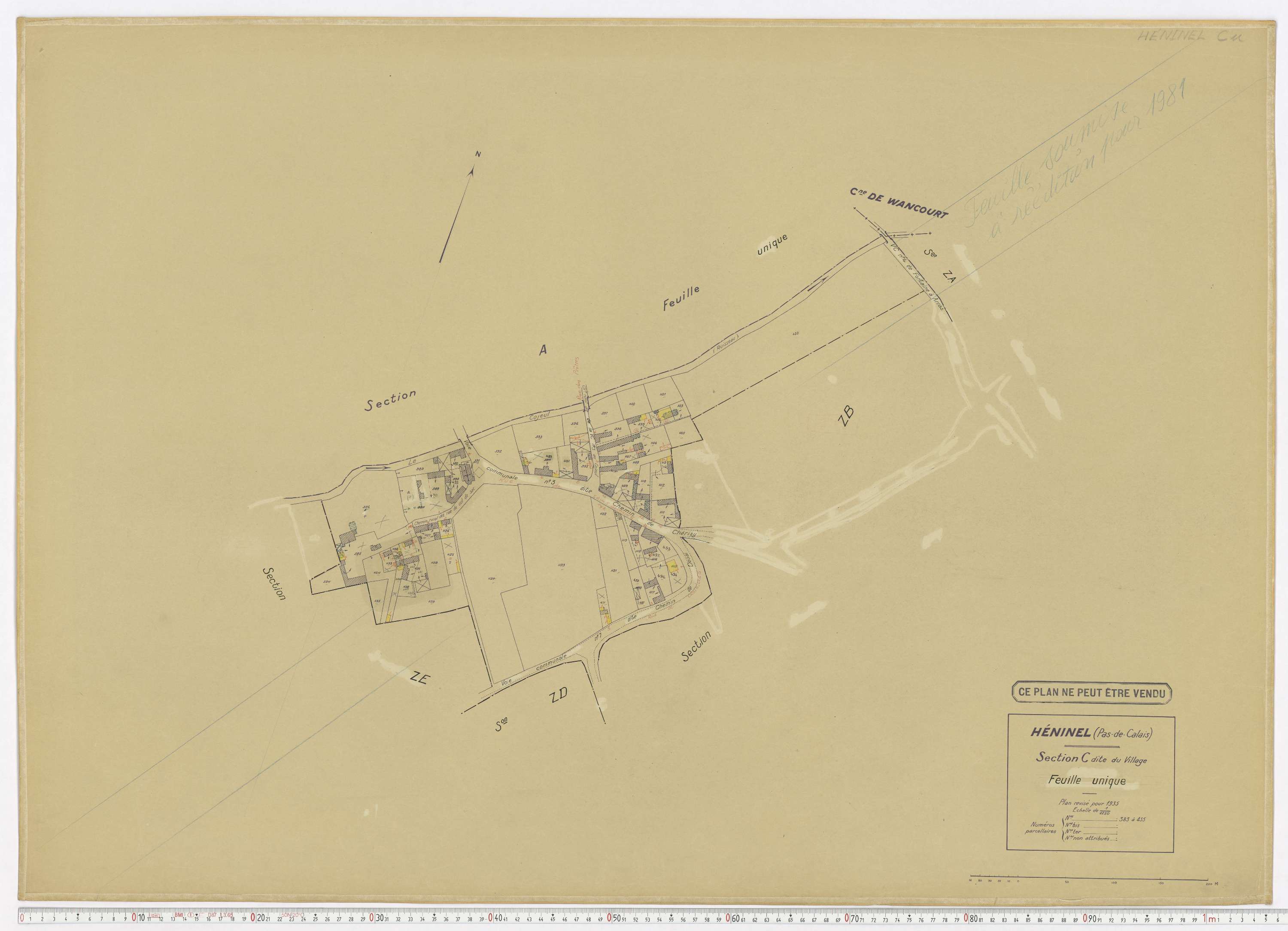Héninel - Section C, feuille 2.