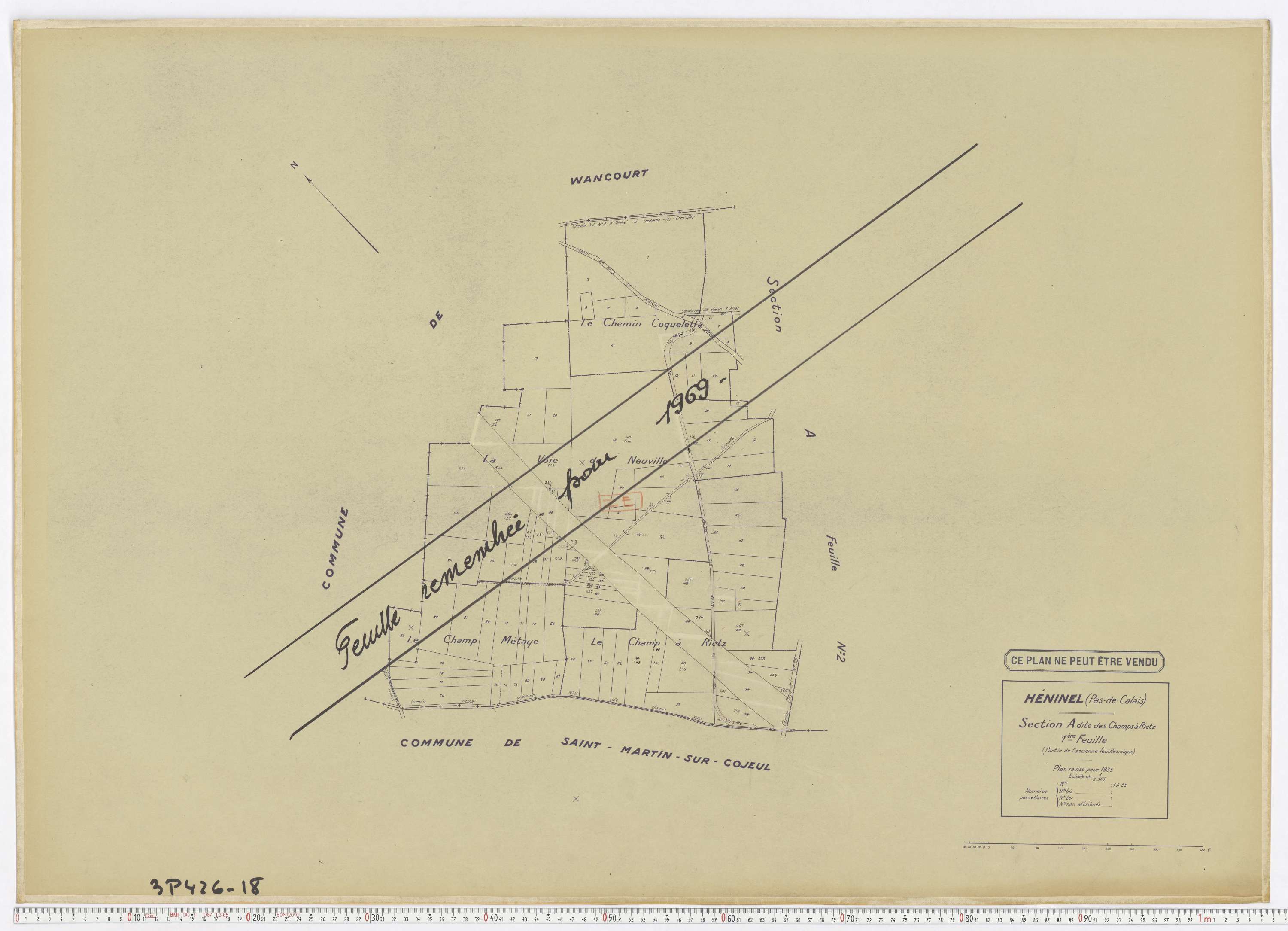 Héninel - Section A, feuille 1.