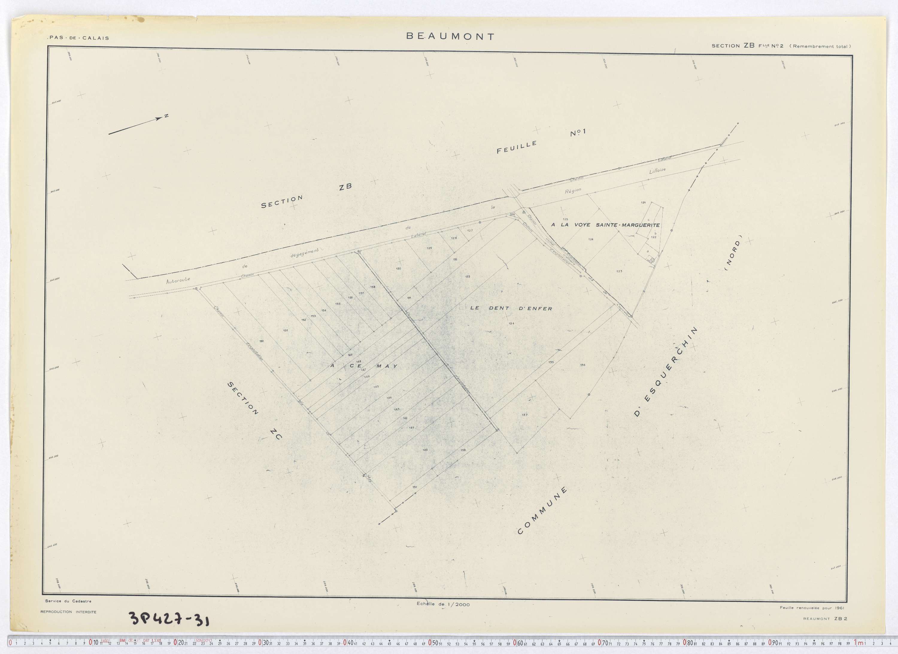 Hénin-Beaumont - Section ZB, feuille 1.