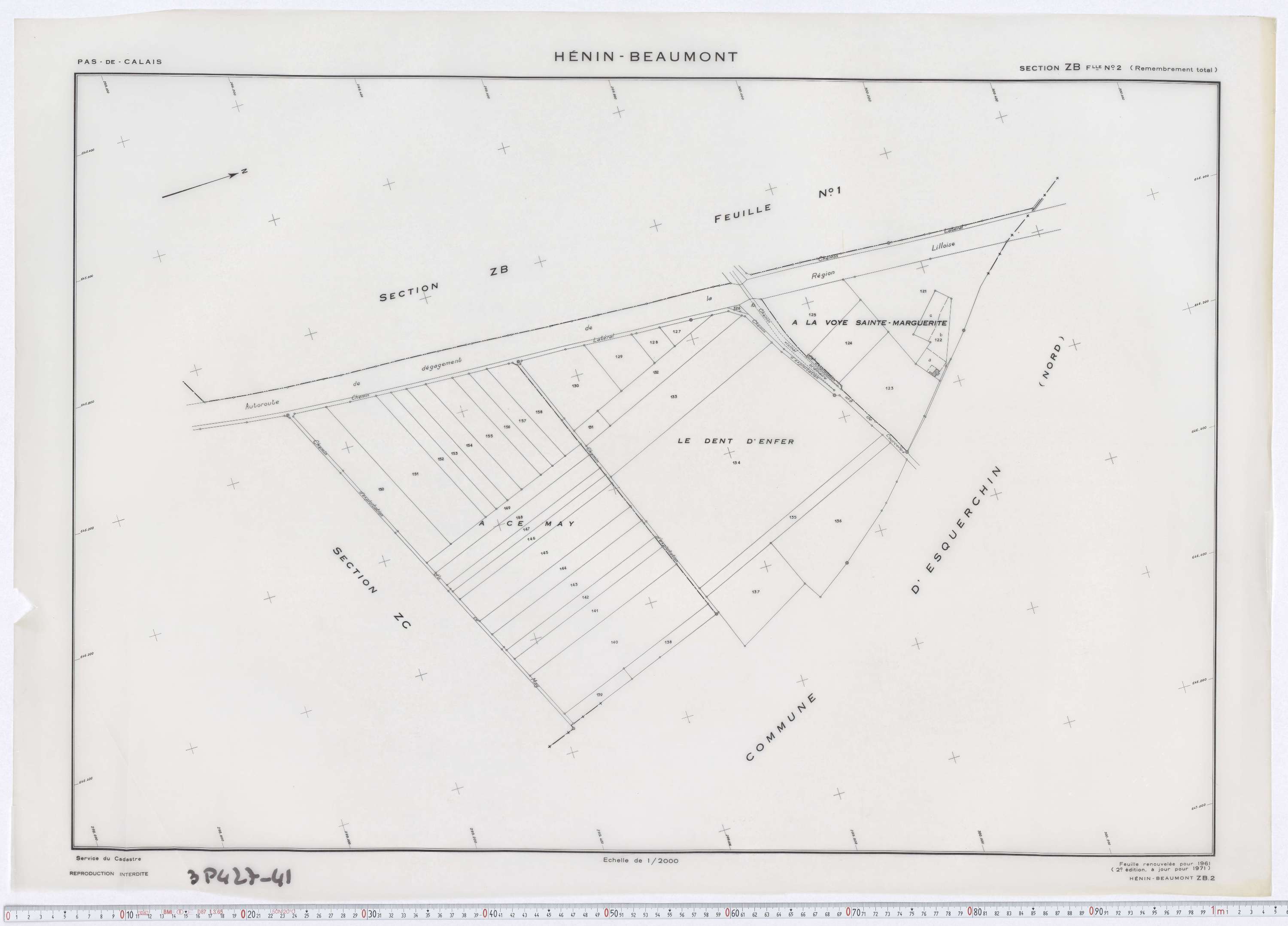 Hénin-Beaumont - Section ZB, feuille 1.