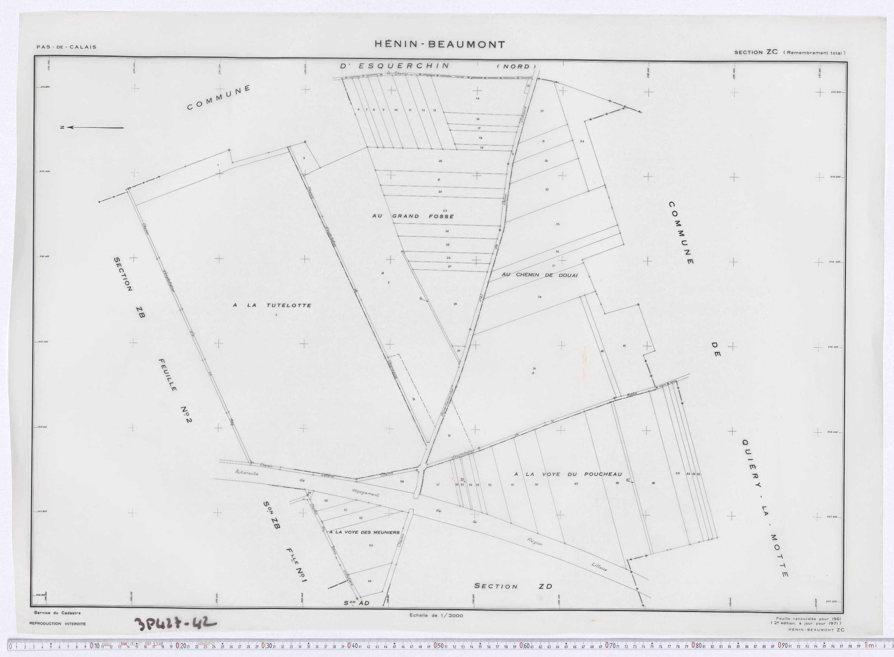 Hénin-Beaumont - Section ZB, feuille 2.