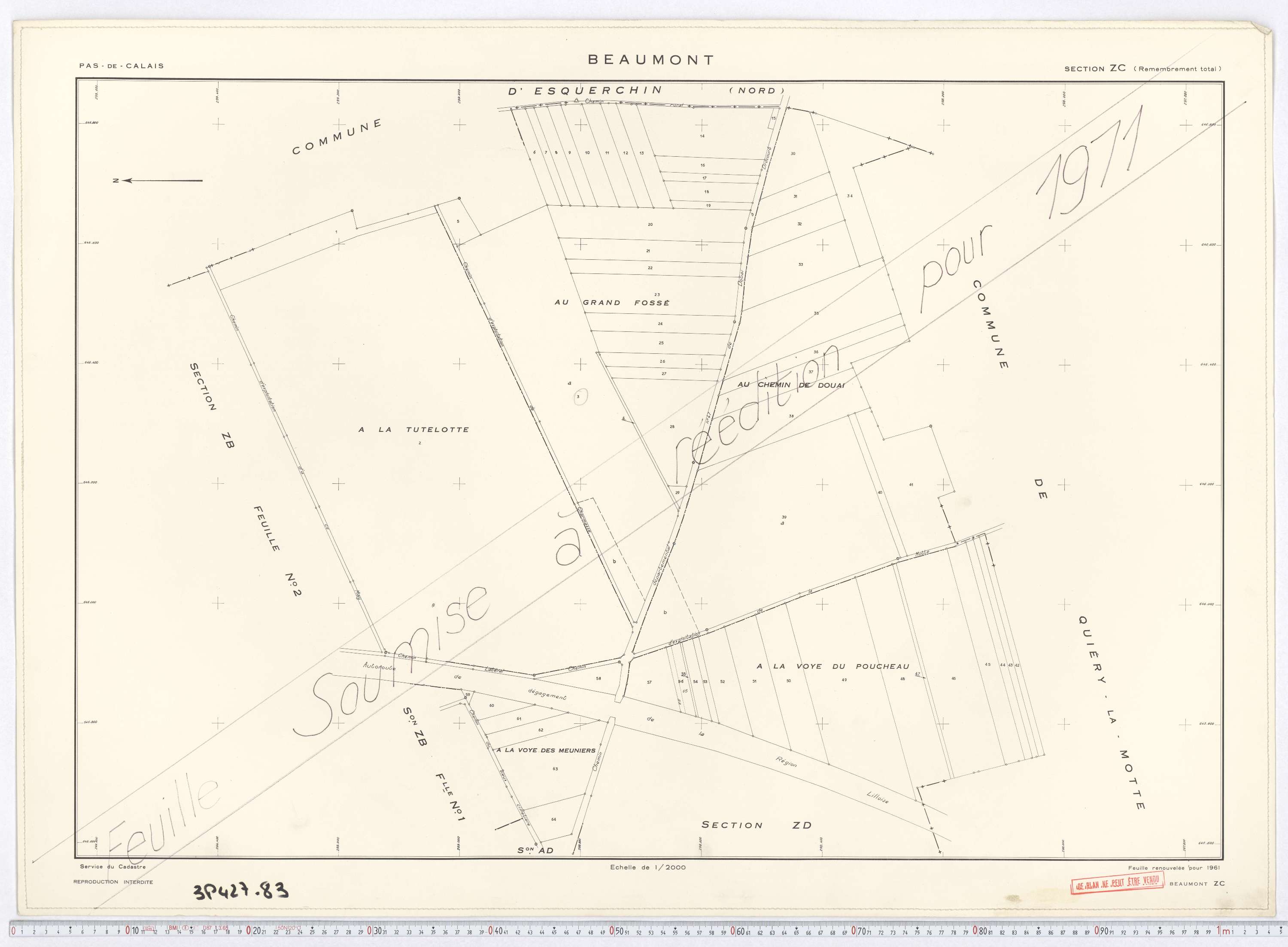 Hénin-Beaumont - Section ZB, feuille 2.