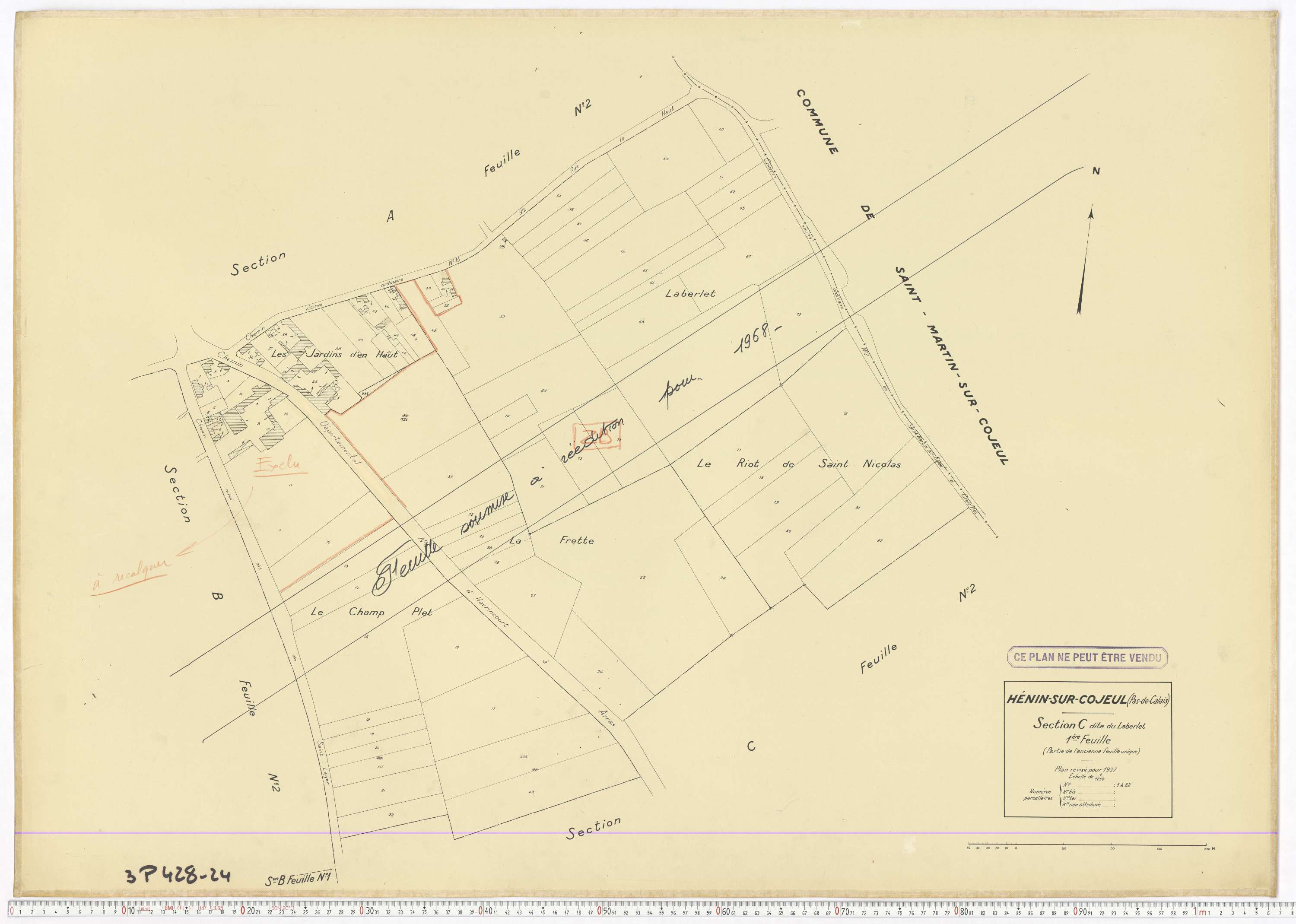 Hénin-sur-Cojeul - Section C, feuille 1.