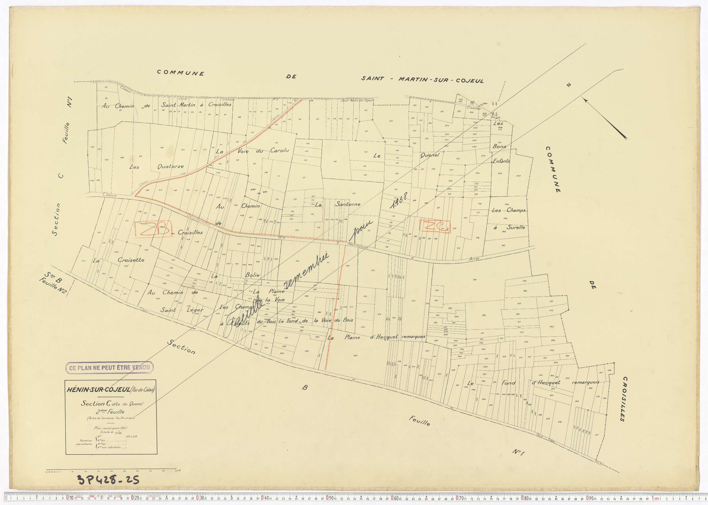 Hénin-sur-Cojeul - Section C, feuille 2.