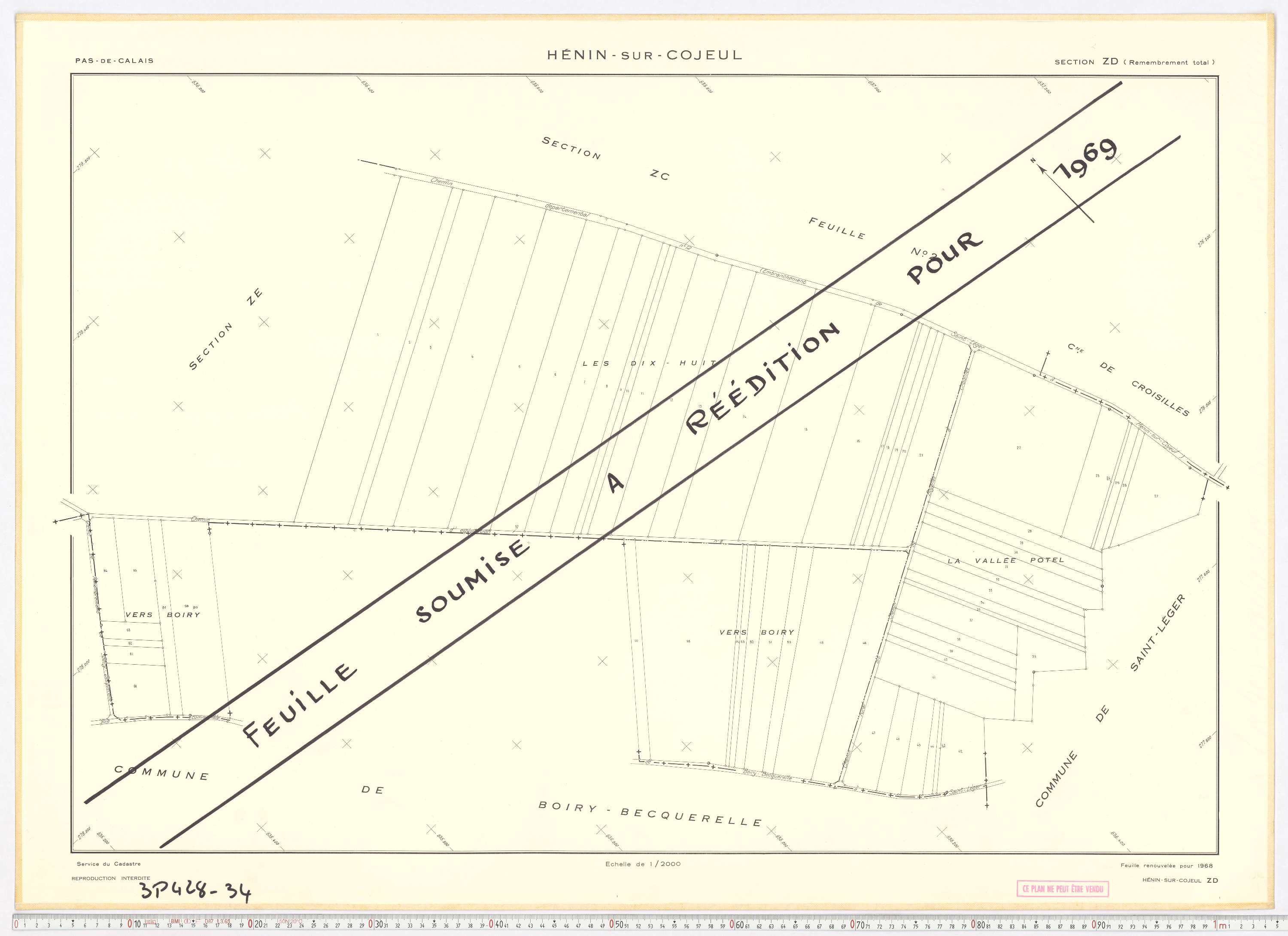 Hénin-sur-Cojeul - Section ZD.