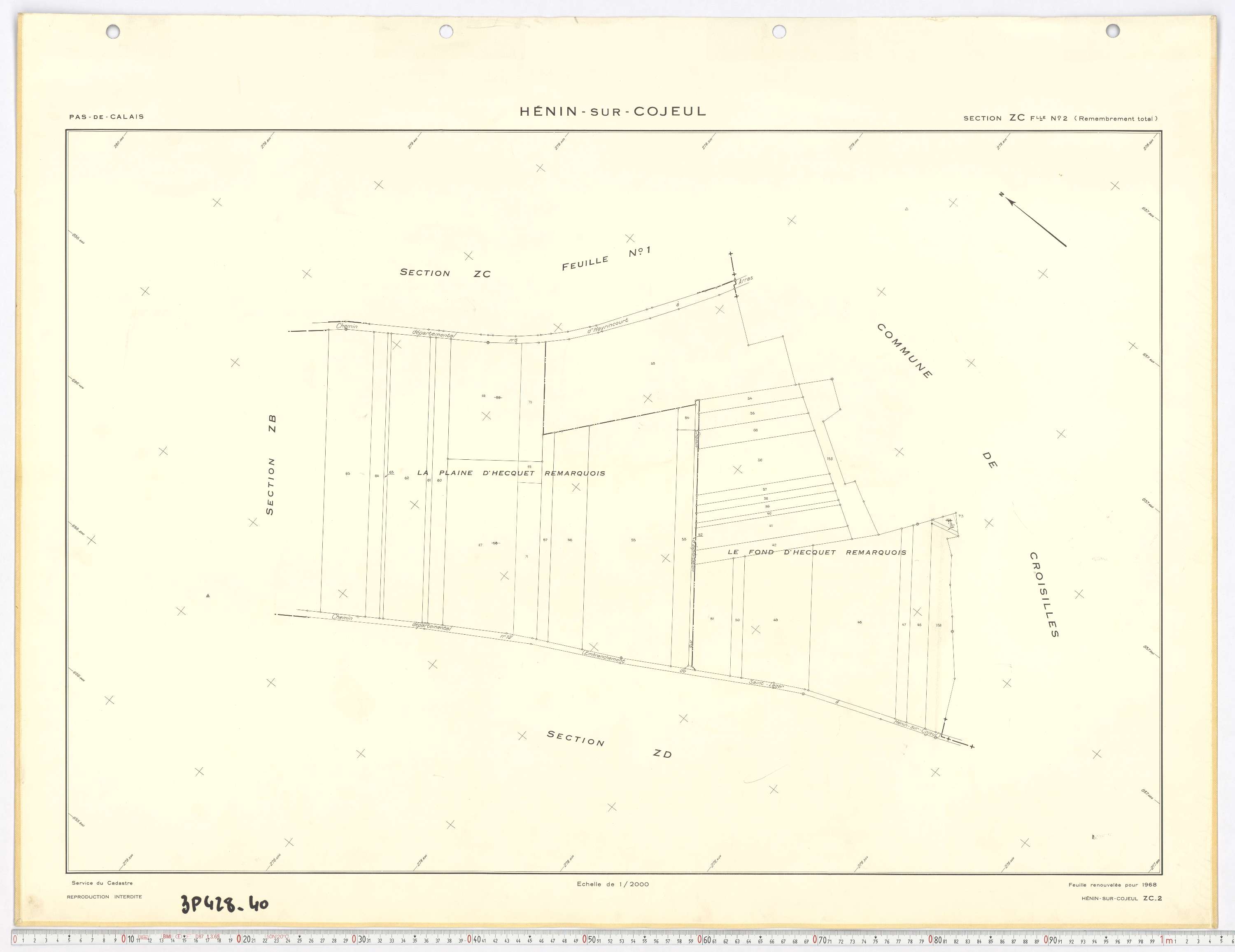 Hénin-sur-Cojeul - Section ZC, feuille 2.