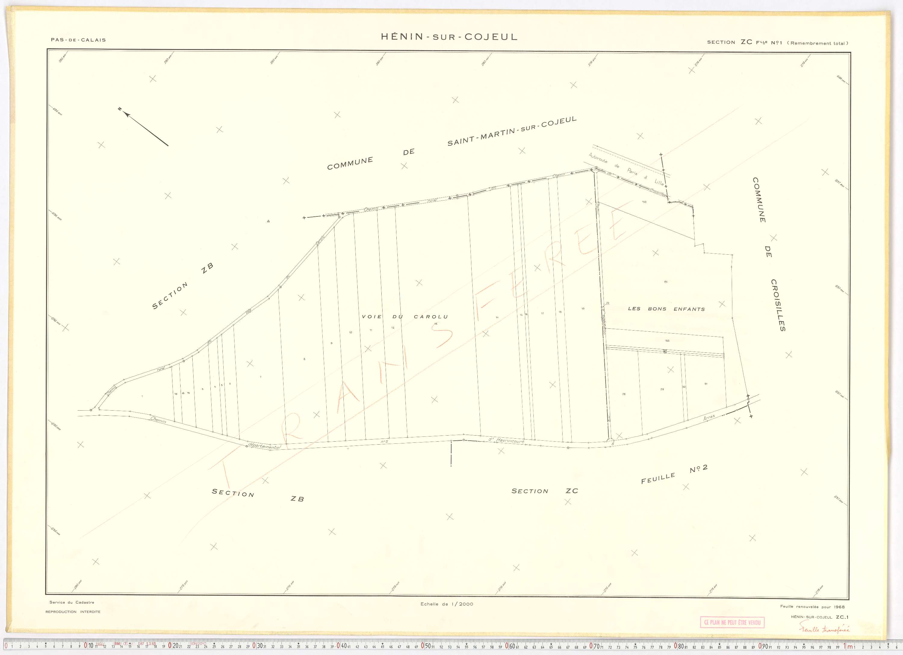 Hénin-sur-Cojeul - Section ZC, feuille 1.